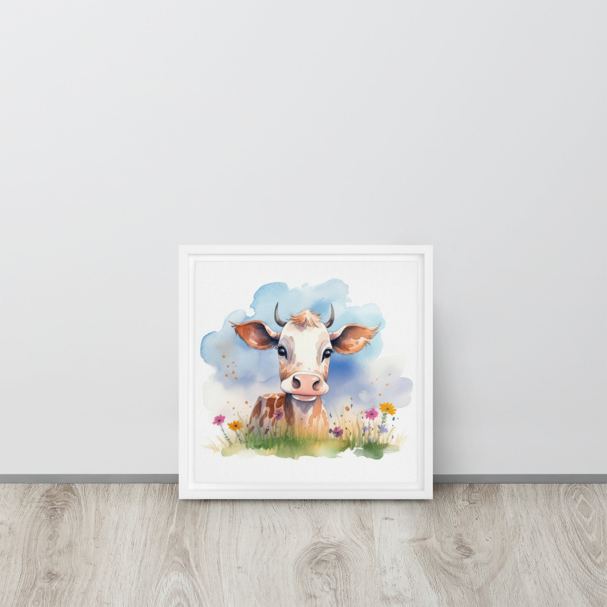 Cow Art Framed Canvas