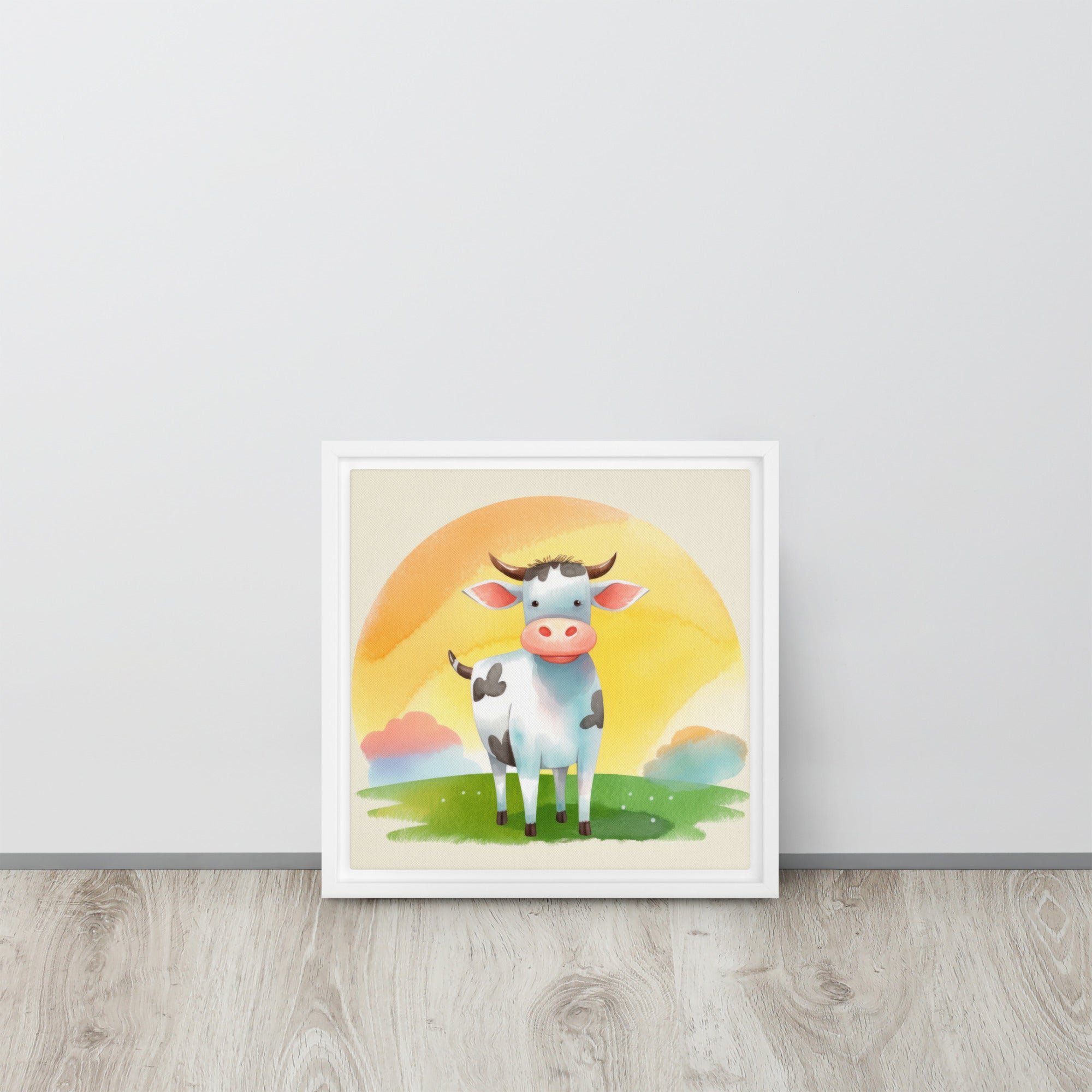 Cow Art Framed Canvas