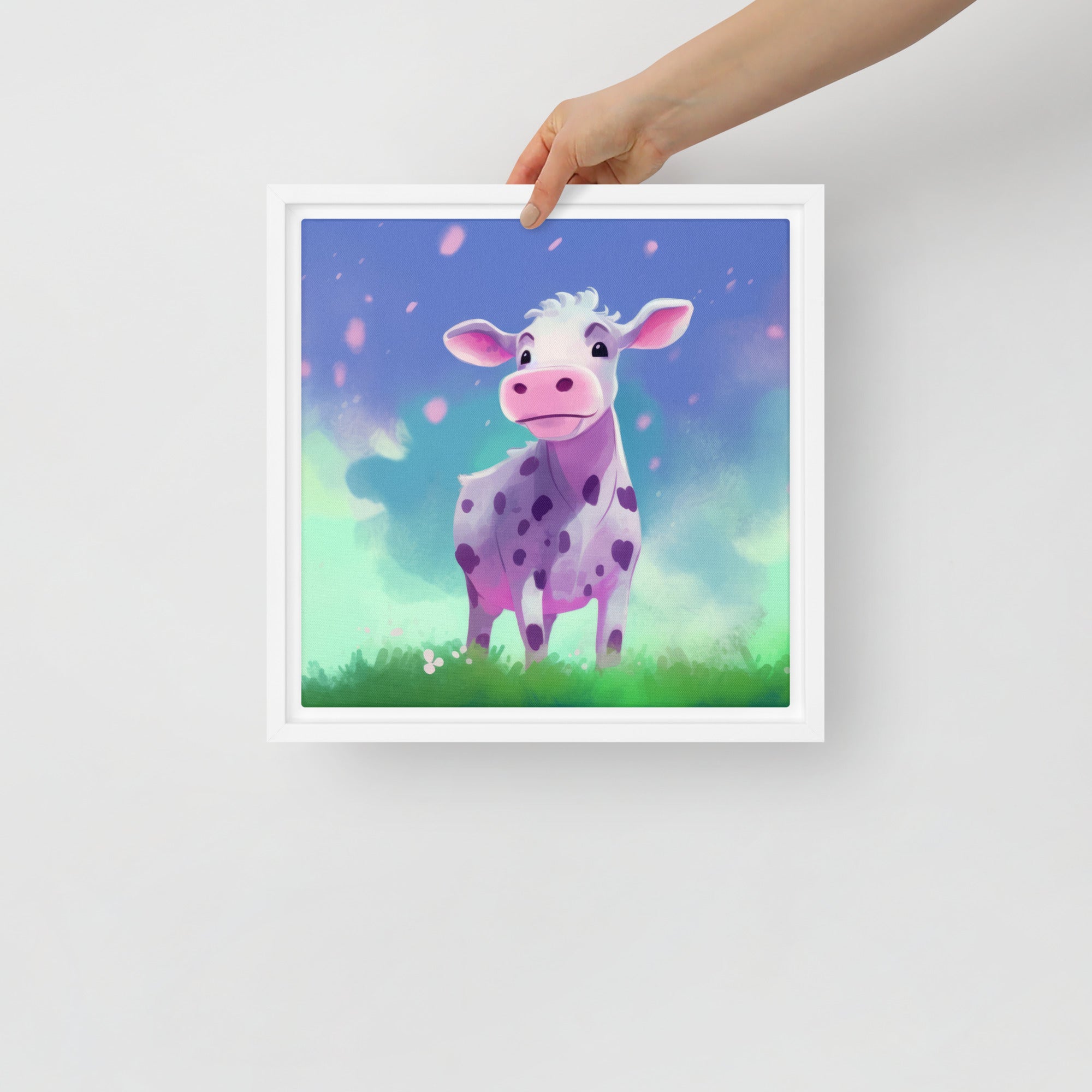 Cow Art Framed Canvas