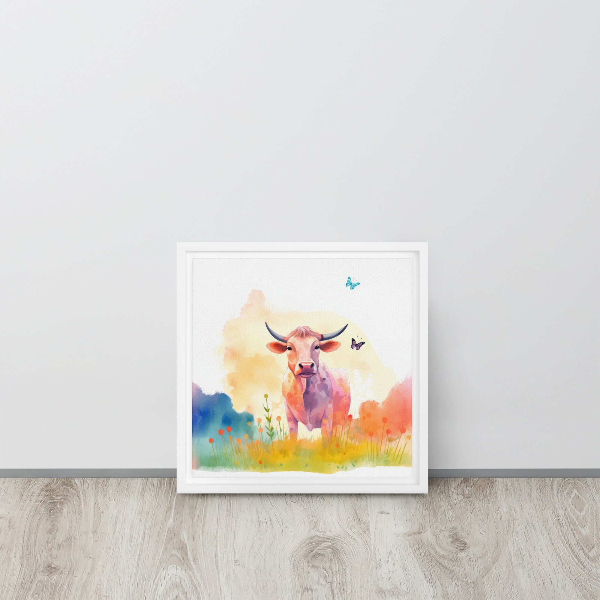 Cow Art Framed Canvas