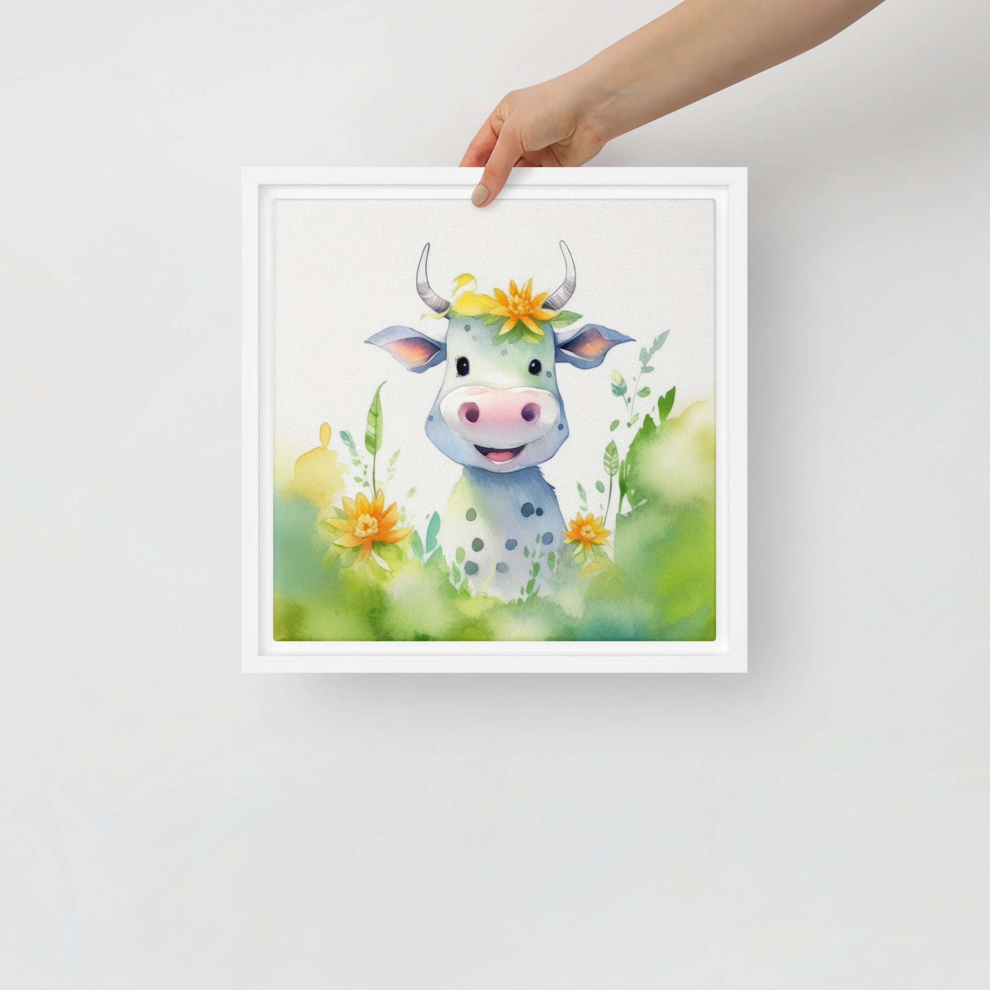 Cow Art Framed Canvas