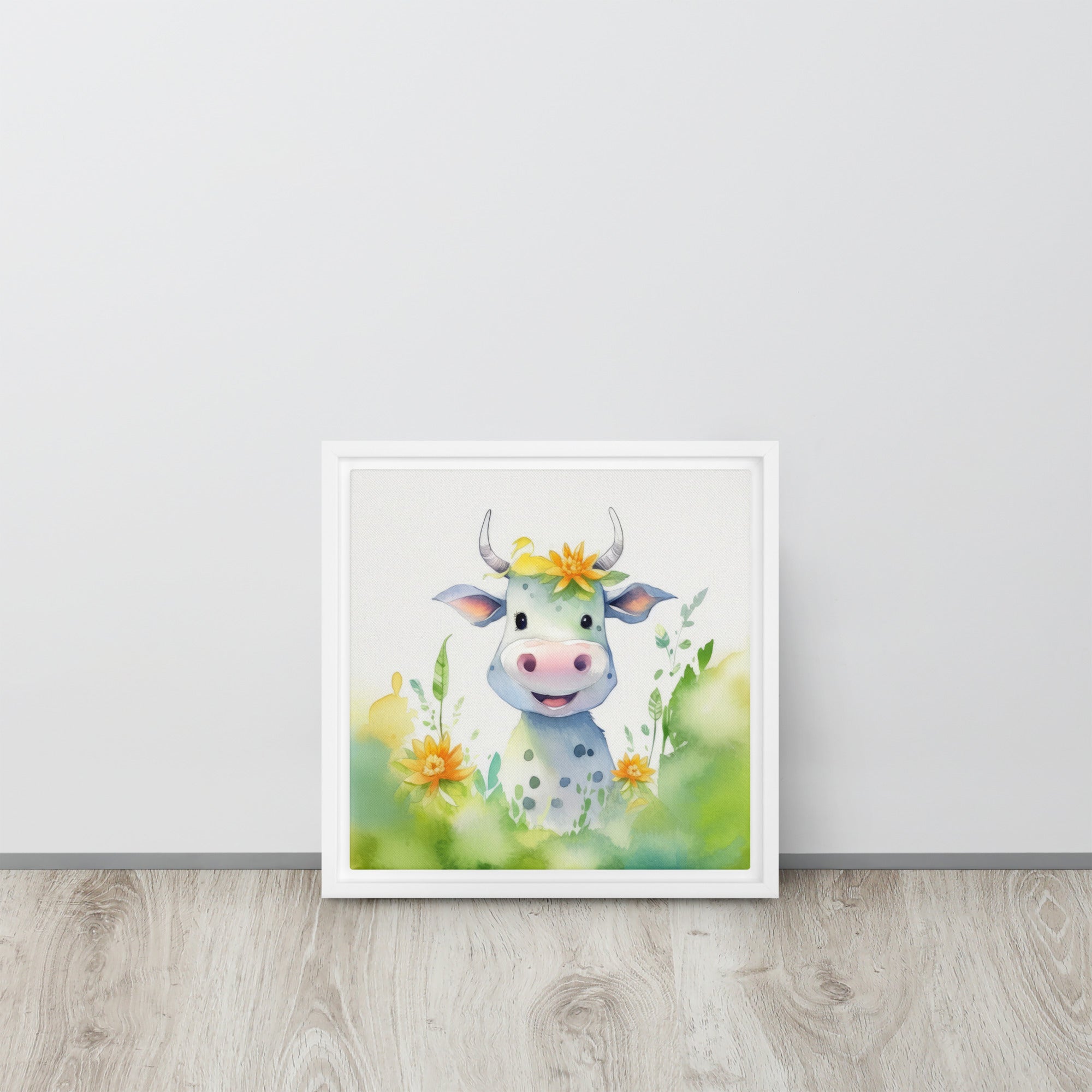 Cow Art Framed Canvas