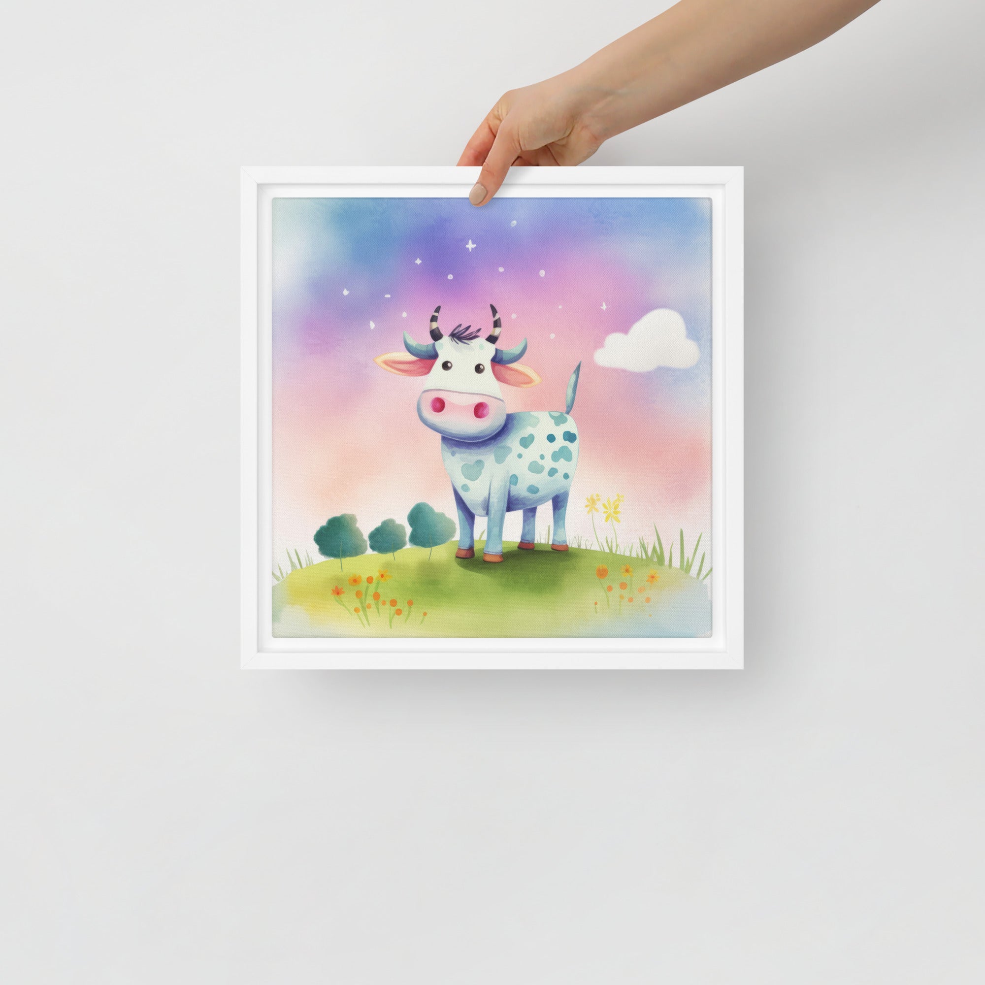 Cow Art Framed Canvas