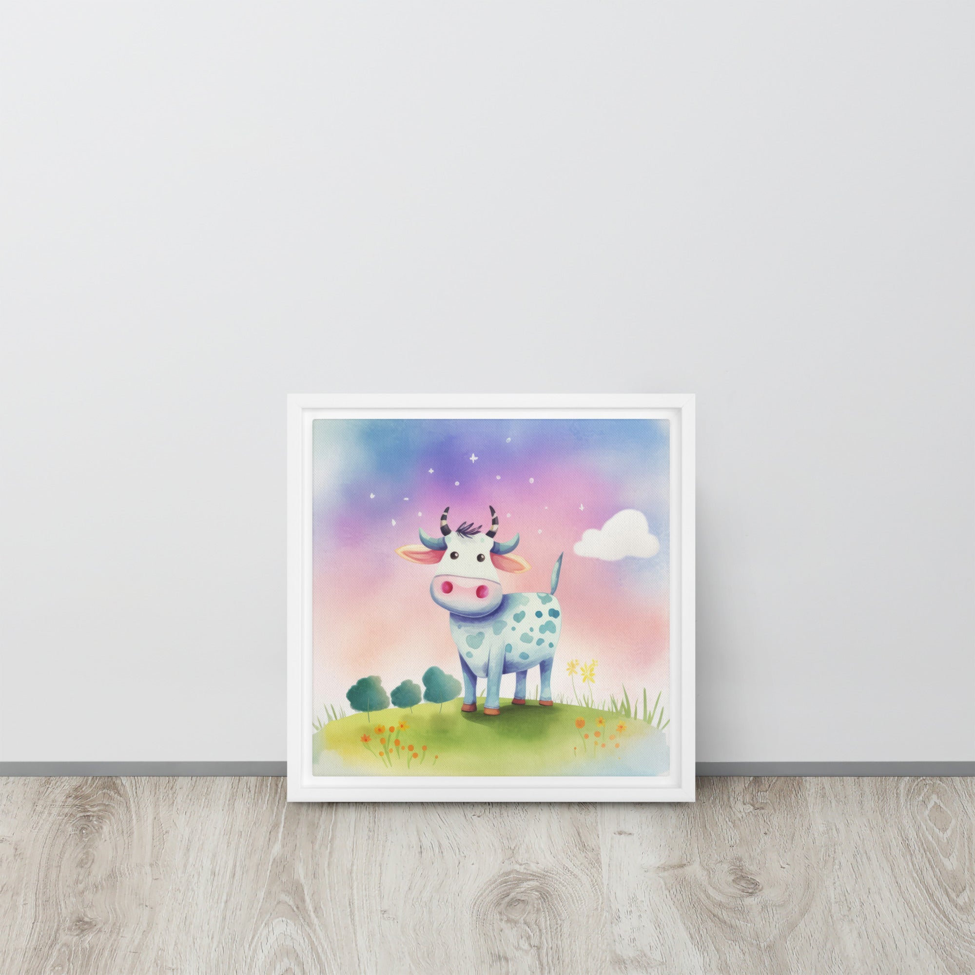 Cow Art Framed Canvas