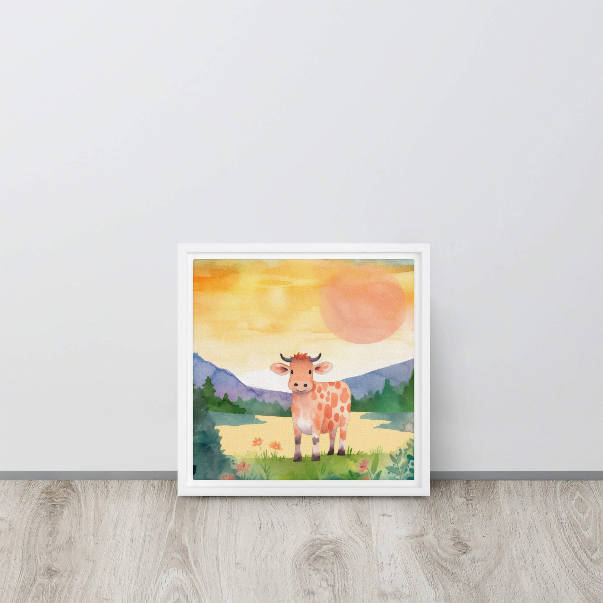 Cow Art Framed Canvas