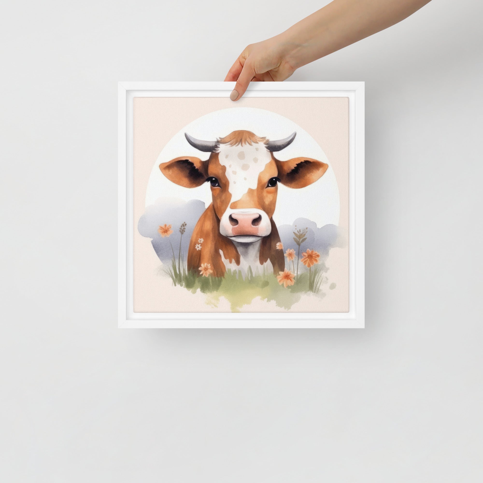 Cow Art Framed Canvas