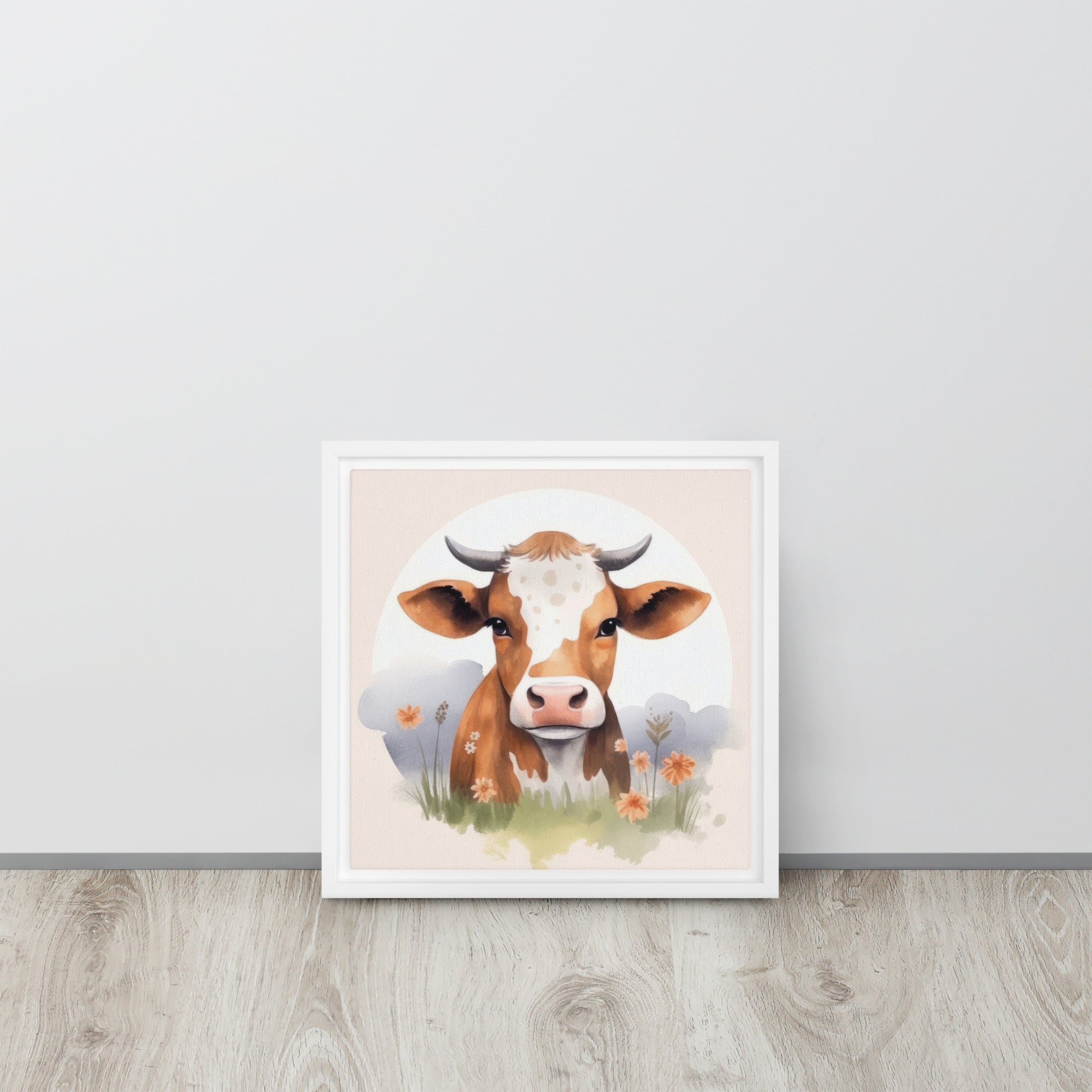 Cow Art Framed Canvas