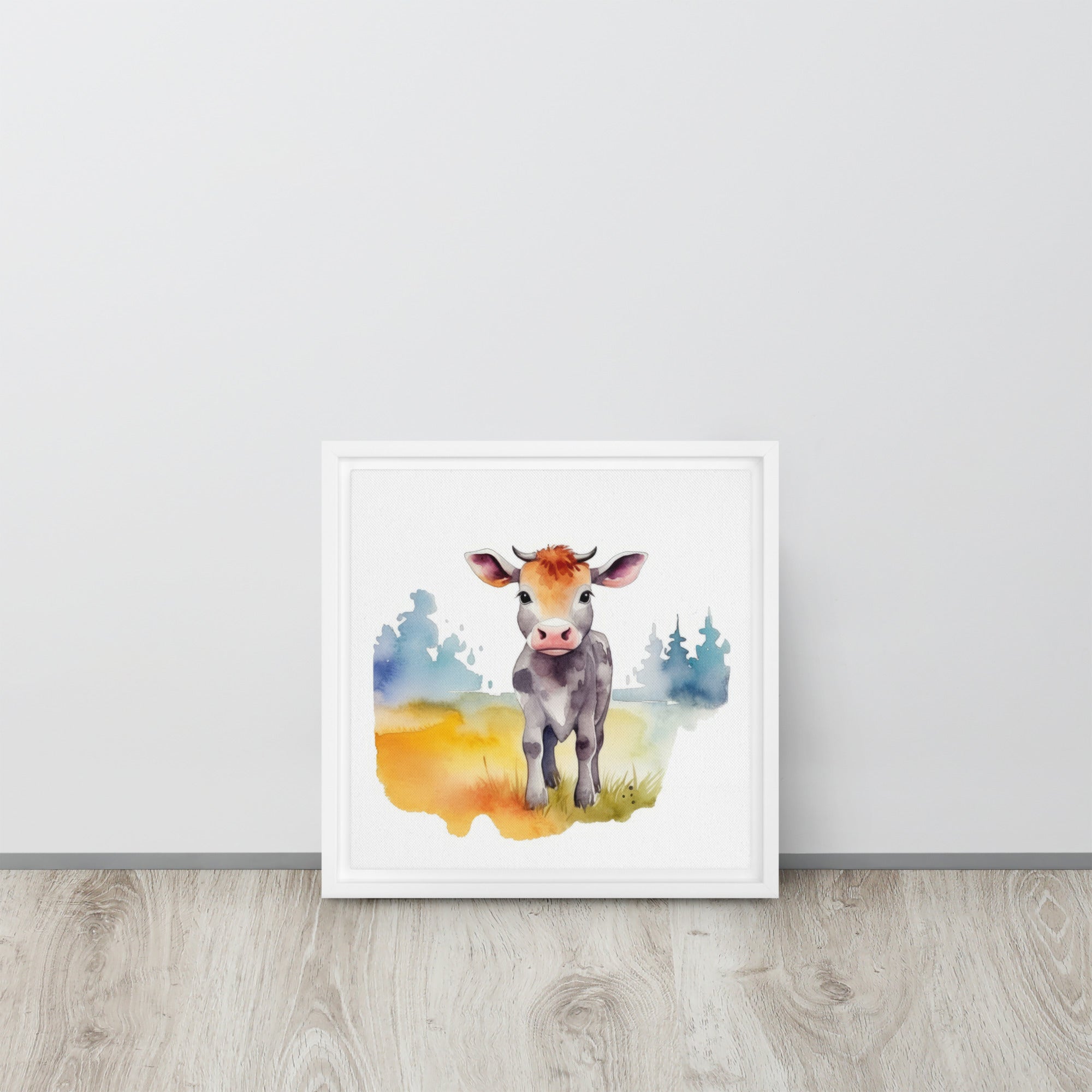 Cow Art Framed Canvas