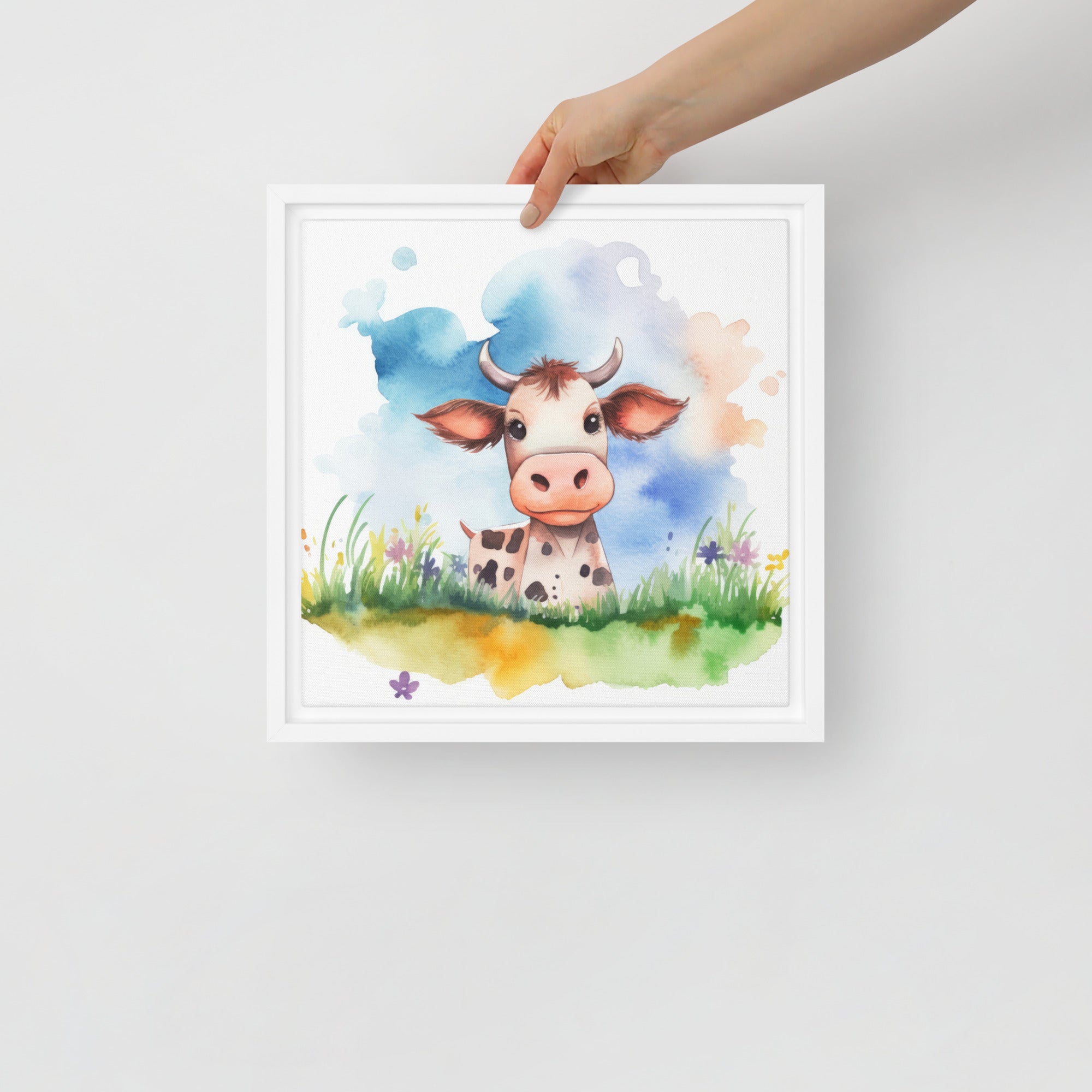 Cow Art Framed Canvas