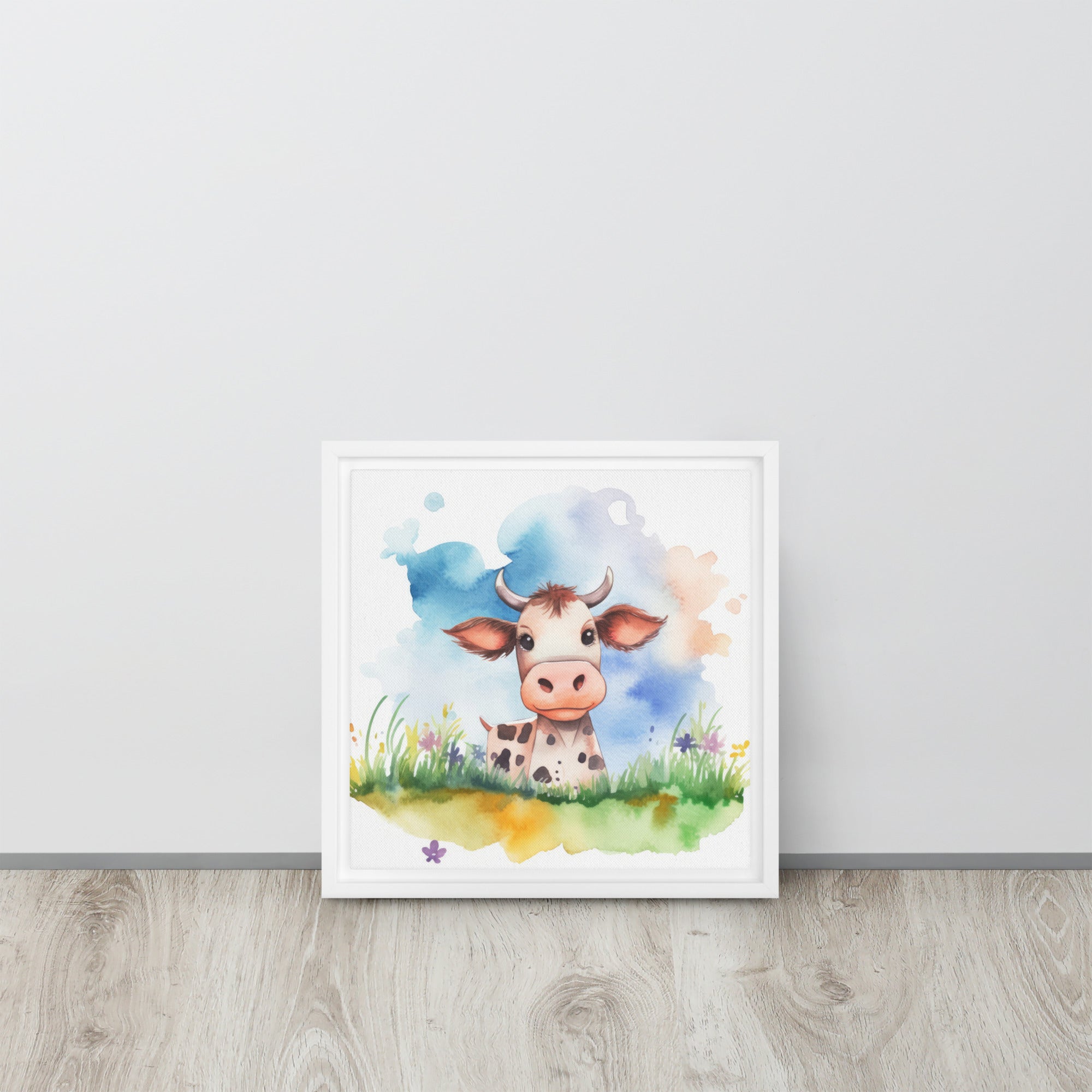 Cow Art Framed Canvas