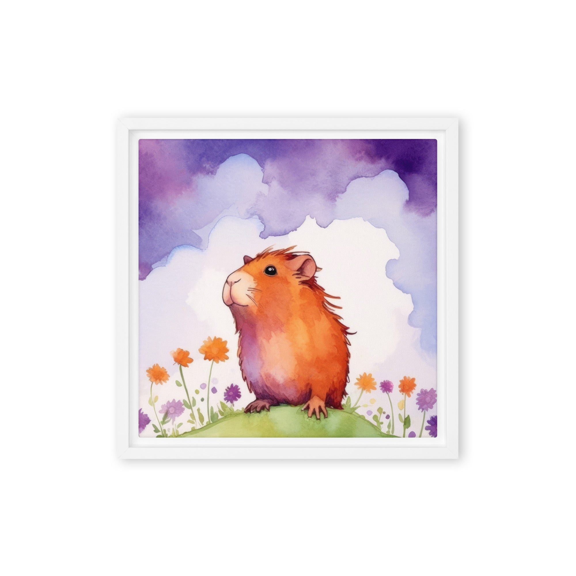 Guinea Pig Purple Fields Art