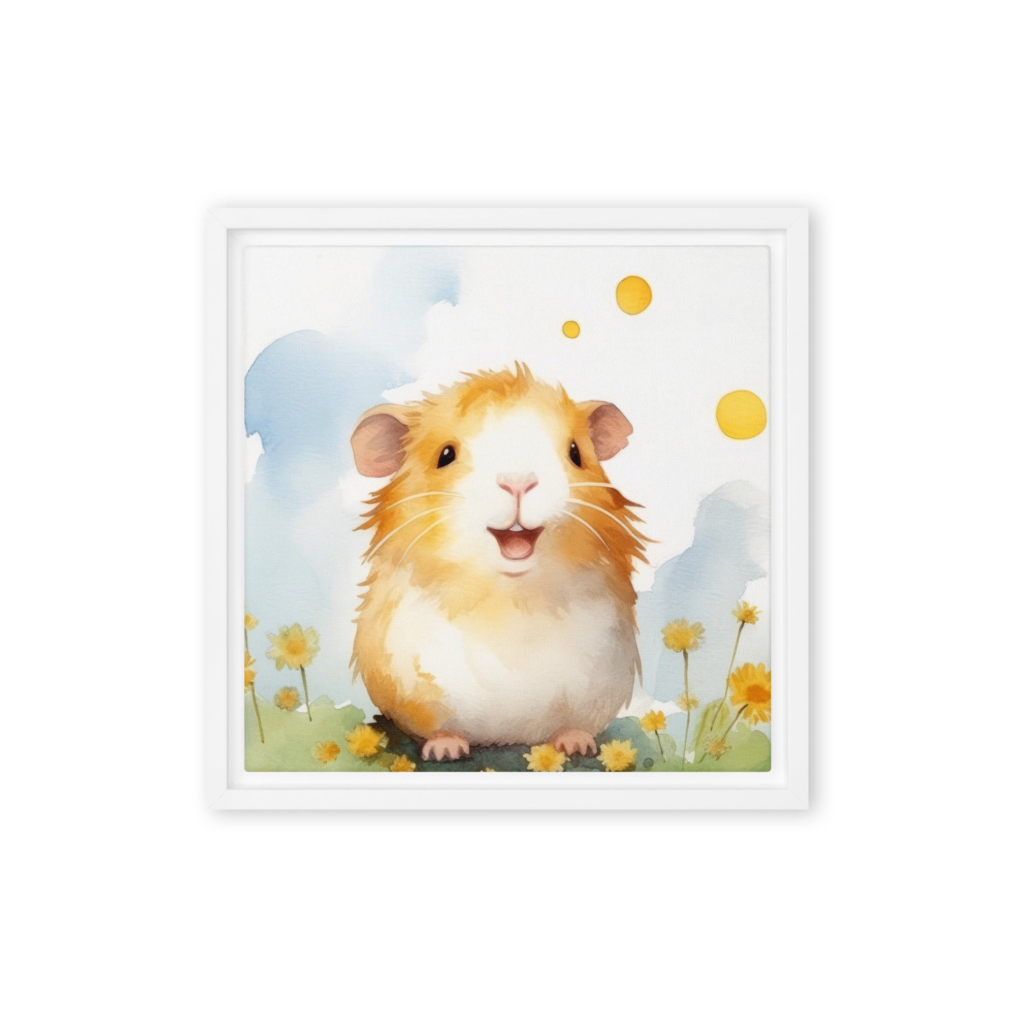 Guinea Pig Orange Flowers Art