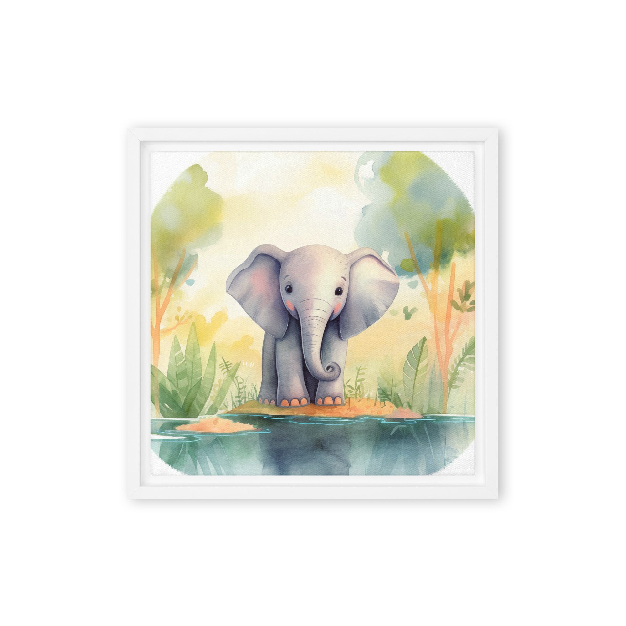 Elephant Art Framed Canvas