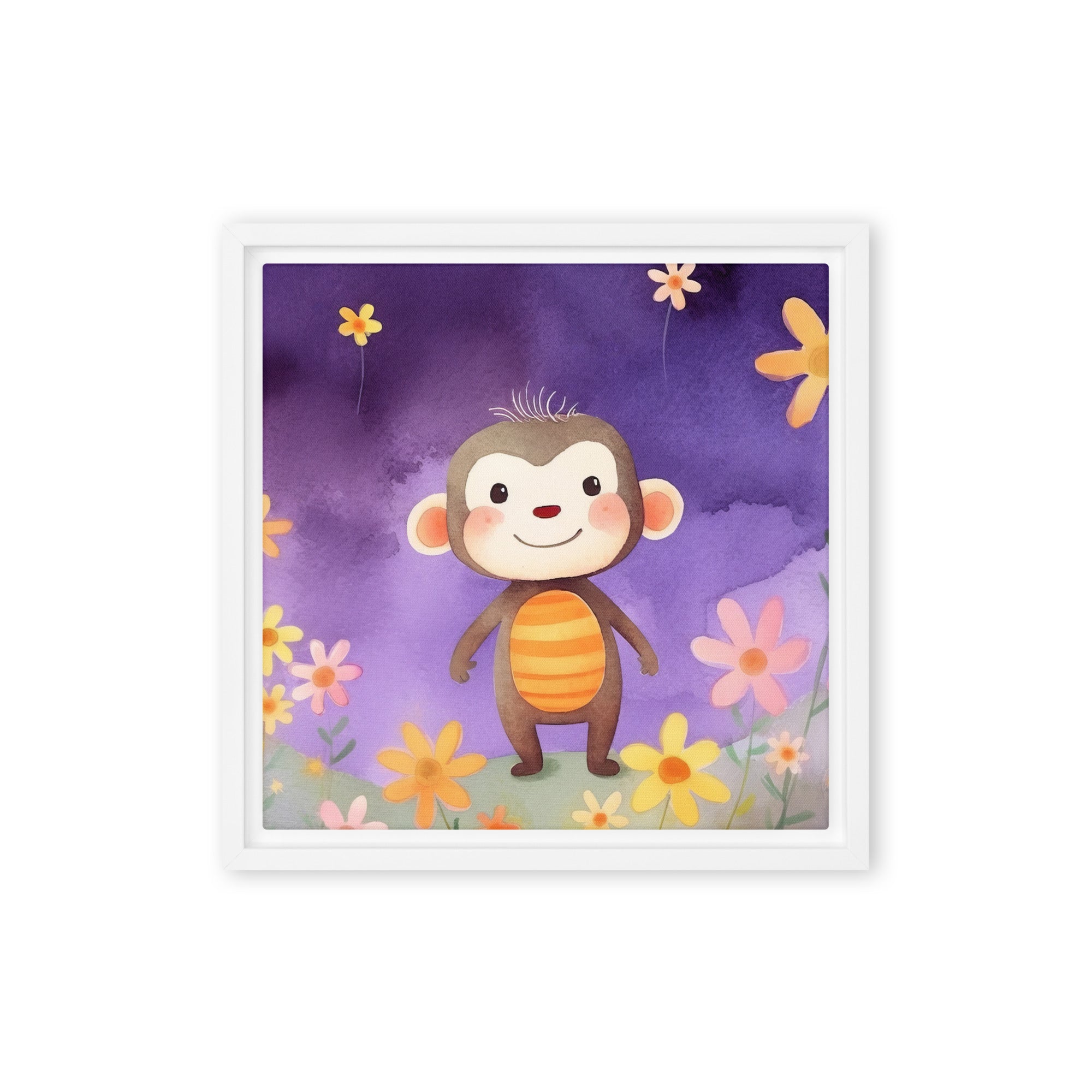 Monkey Art Framed Canvas