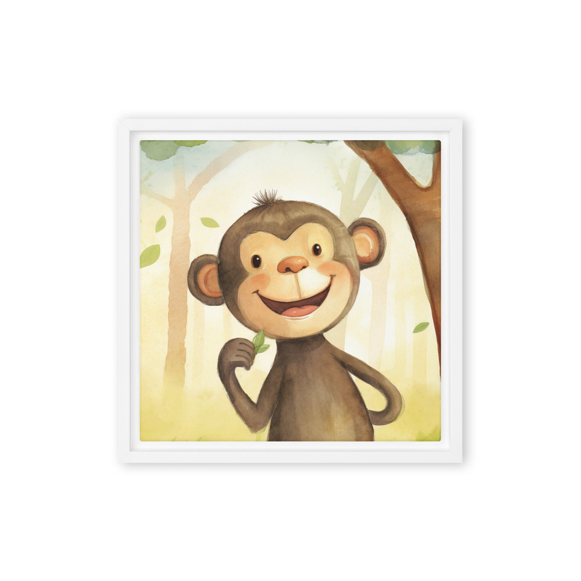 Monkey Art Framed Canvas