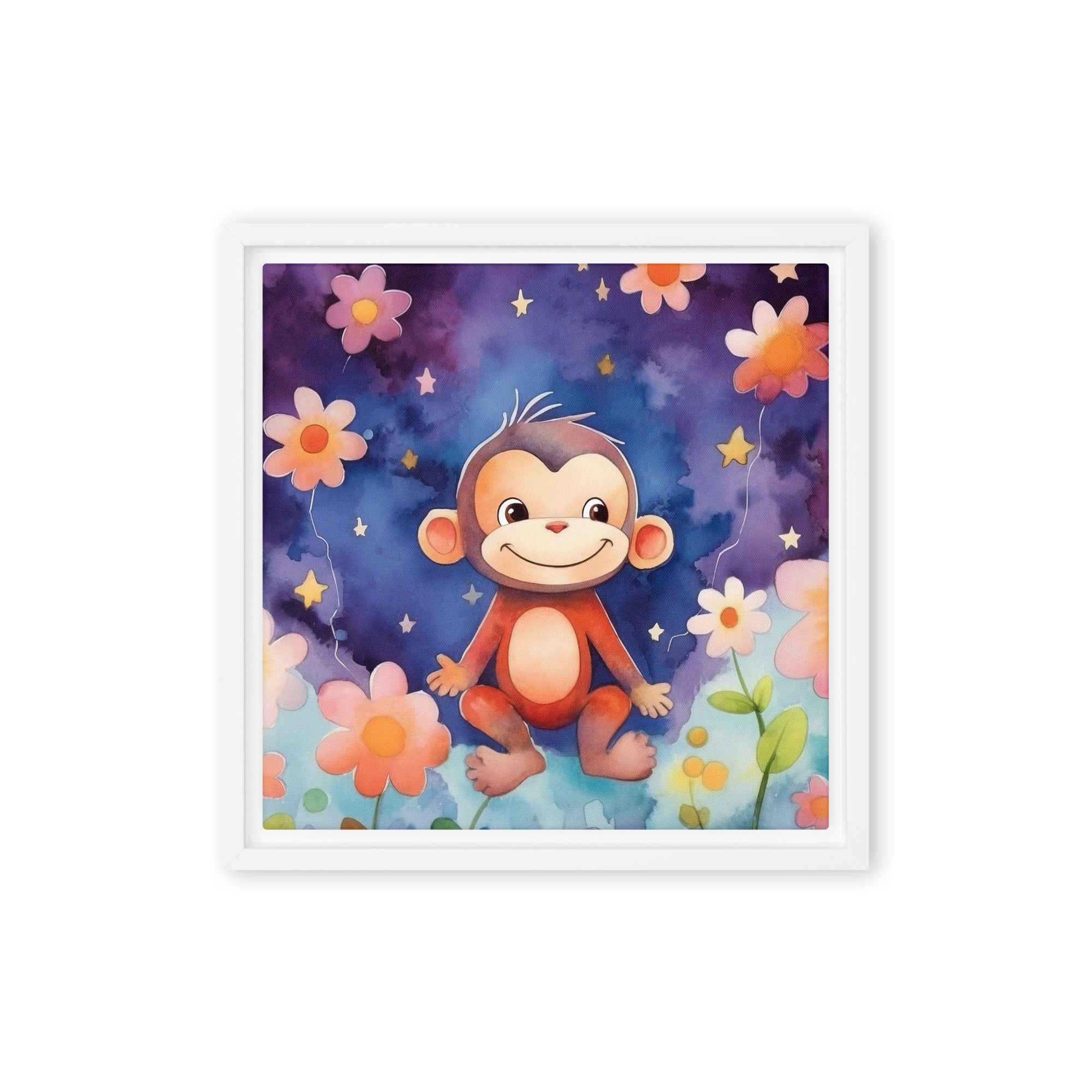 Monkey Art Framed Canvas