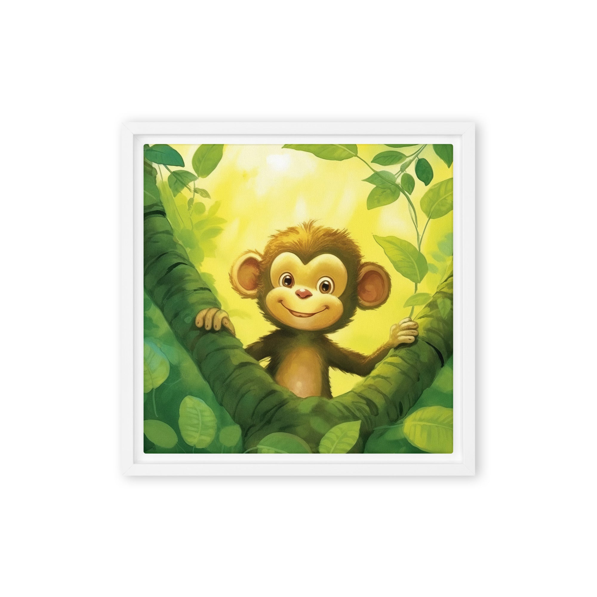 Monkey Art Framed Canvas