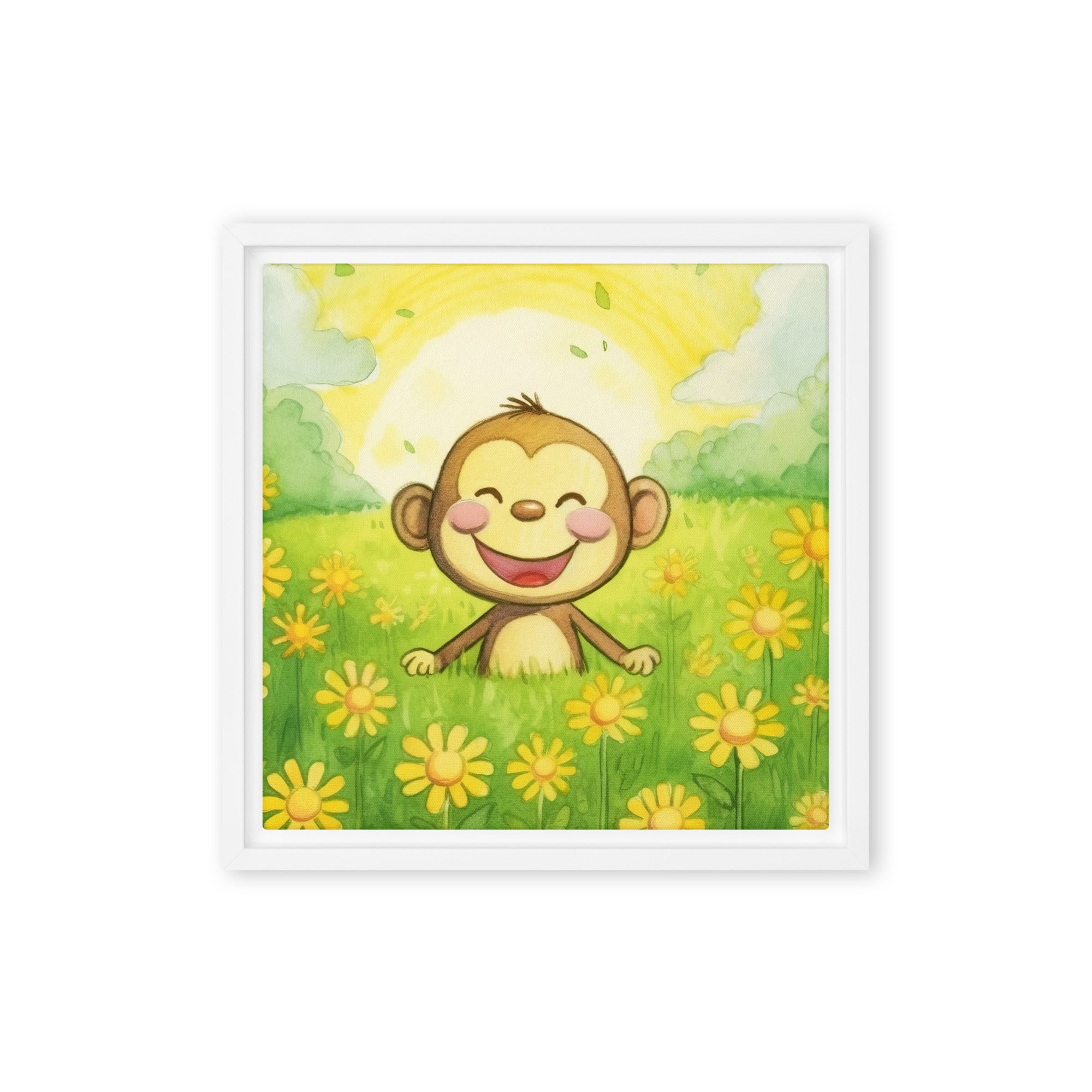 Monkey Art Framed Canvas