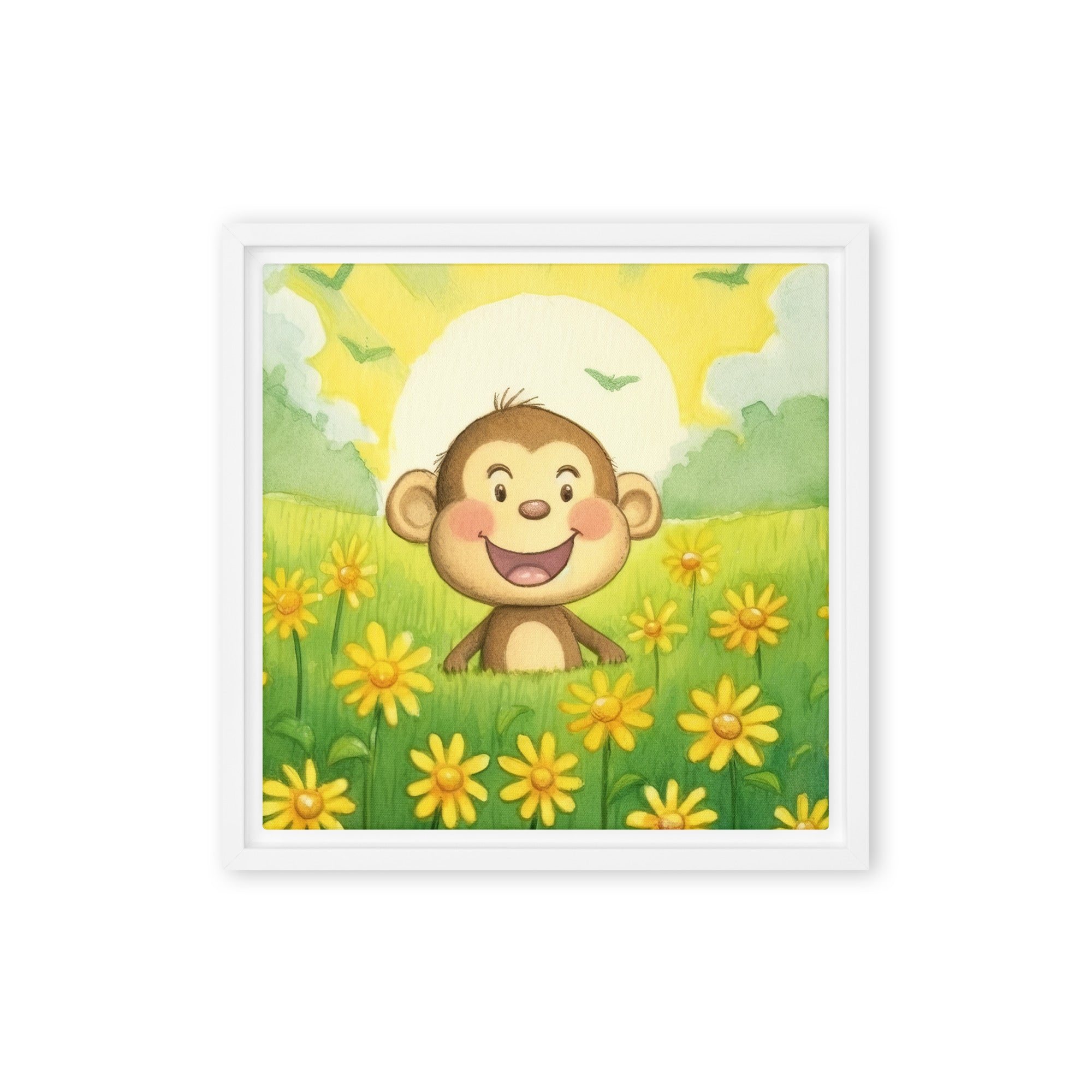 Monkey Art Framed Canvas