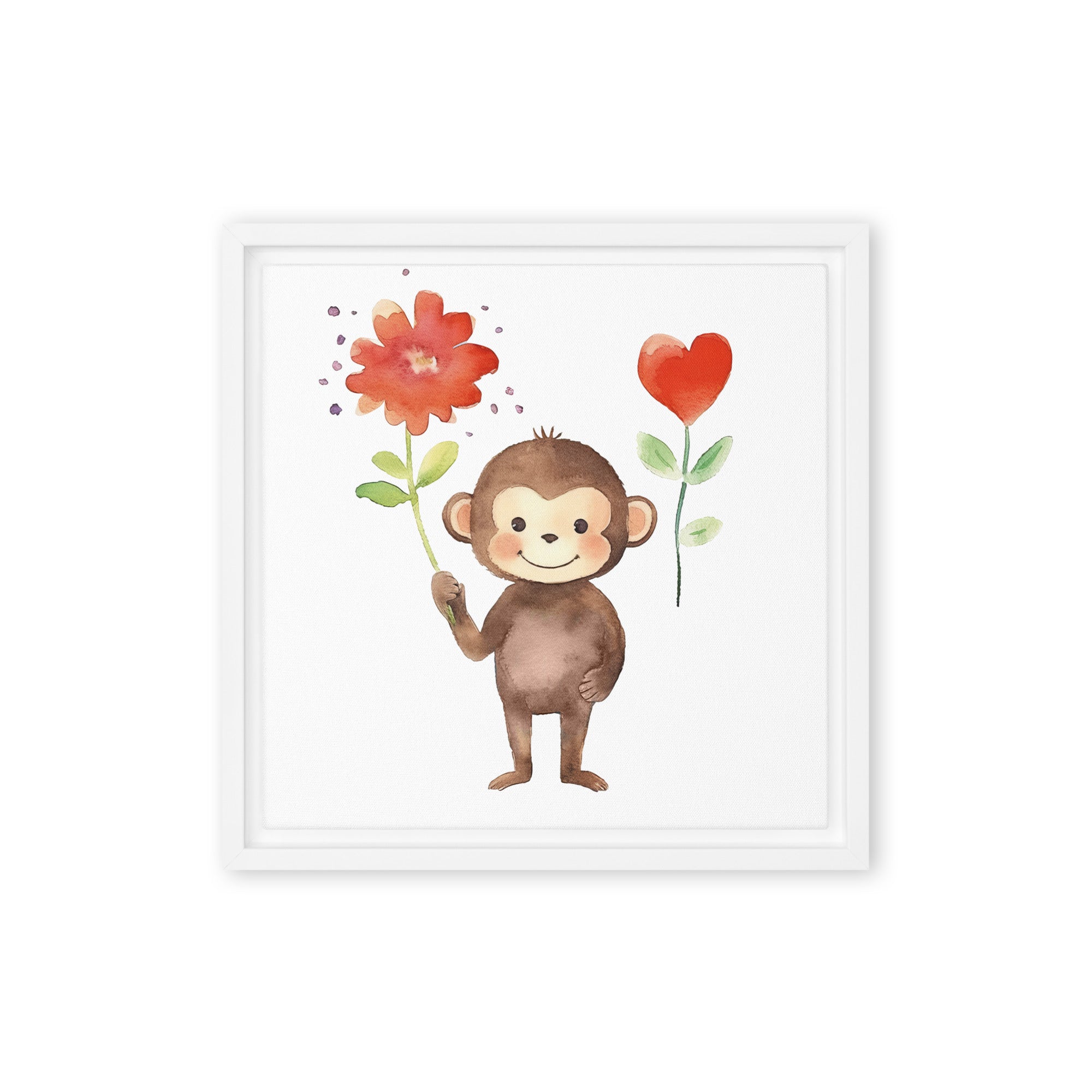 Monkey Art Framed Canvas