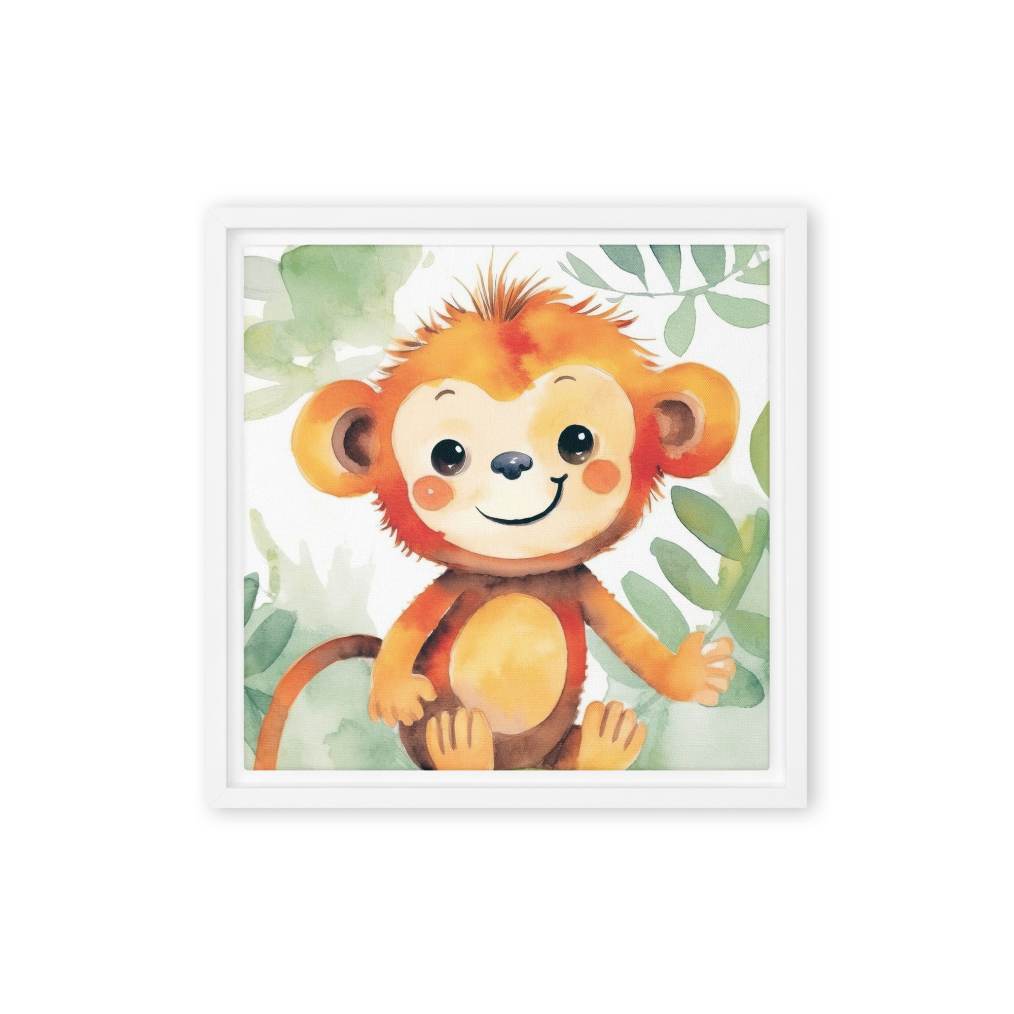 Monkey Art Framed Canvas