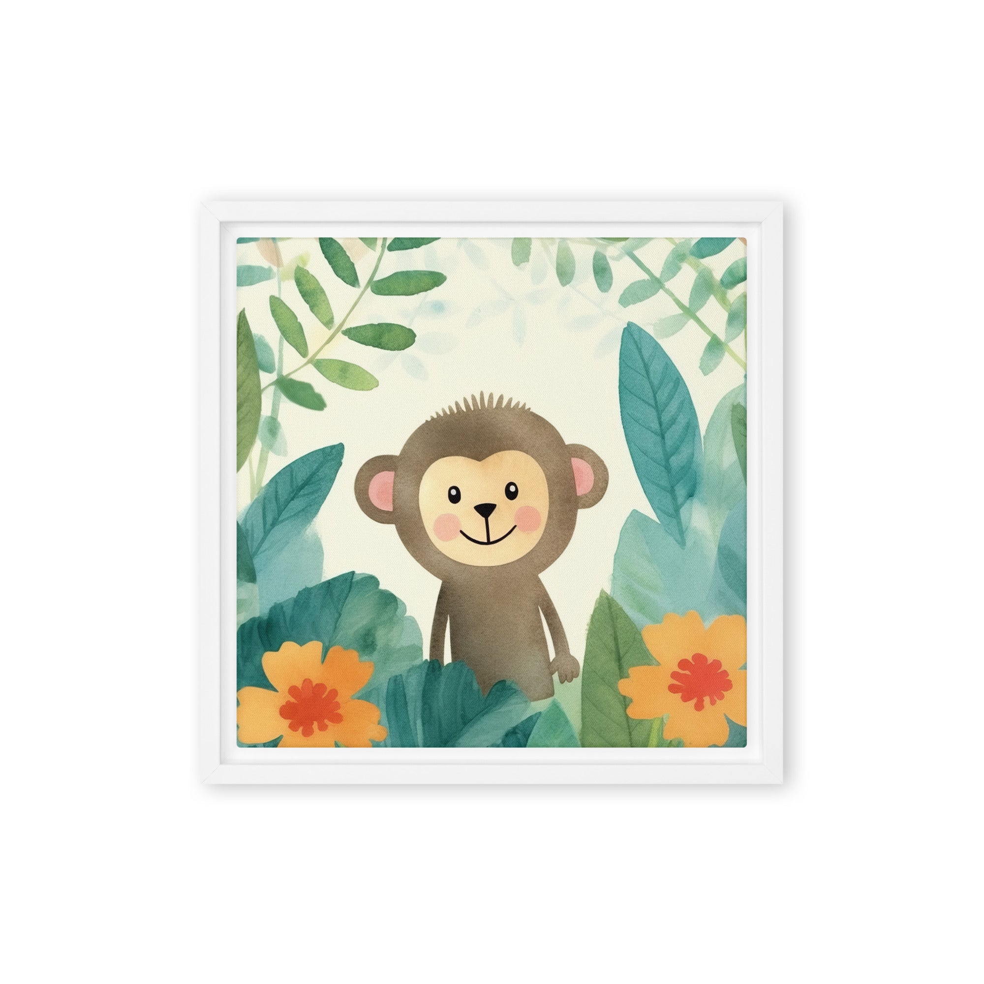 Monkey Art Framed Canvas