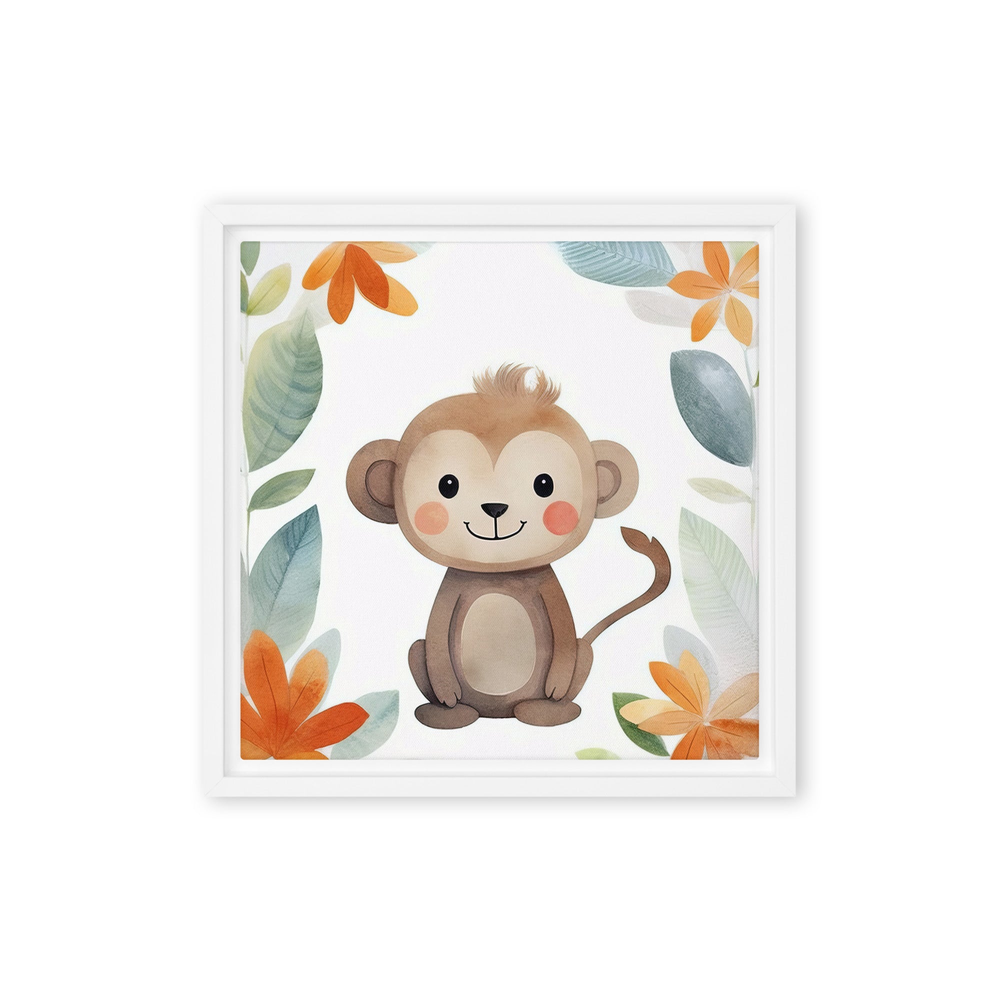 Monkey Art Framed Canvas