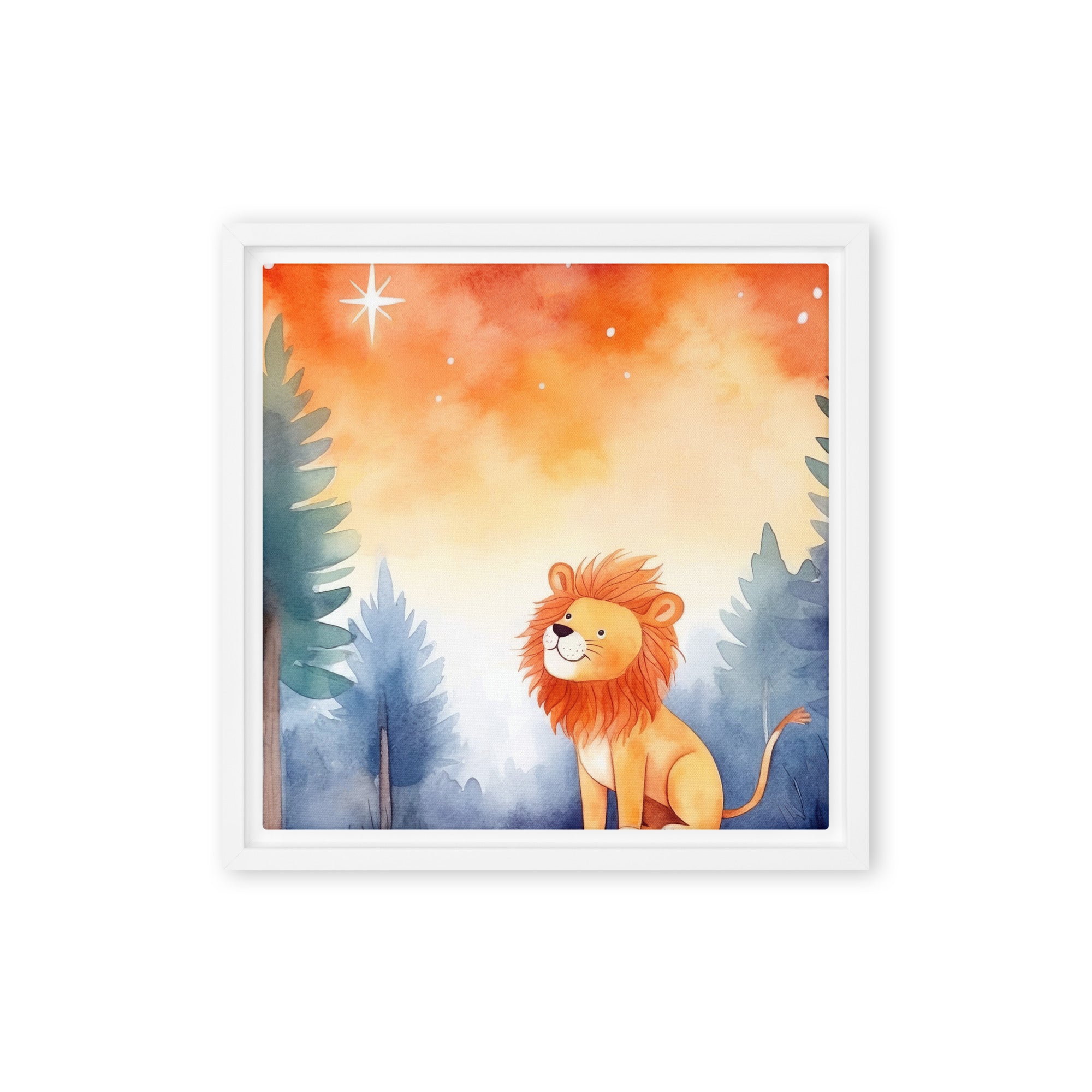 Lion Art Framed Canvas