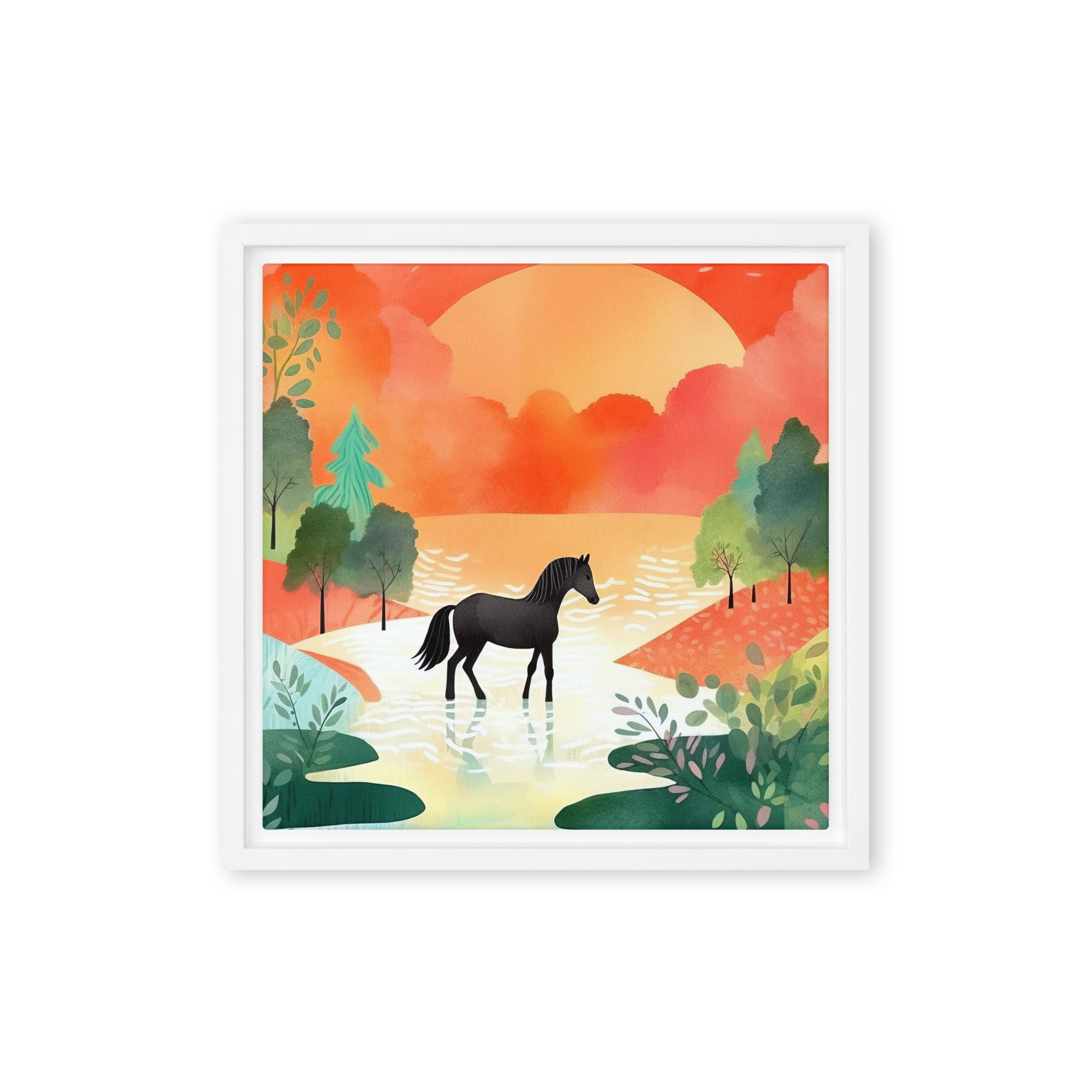 Horse Art Framed Canvas