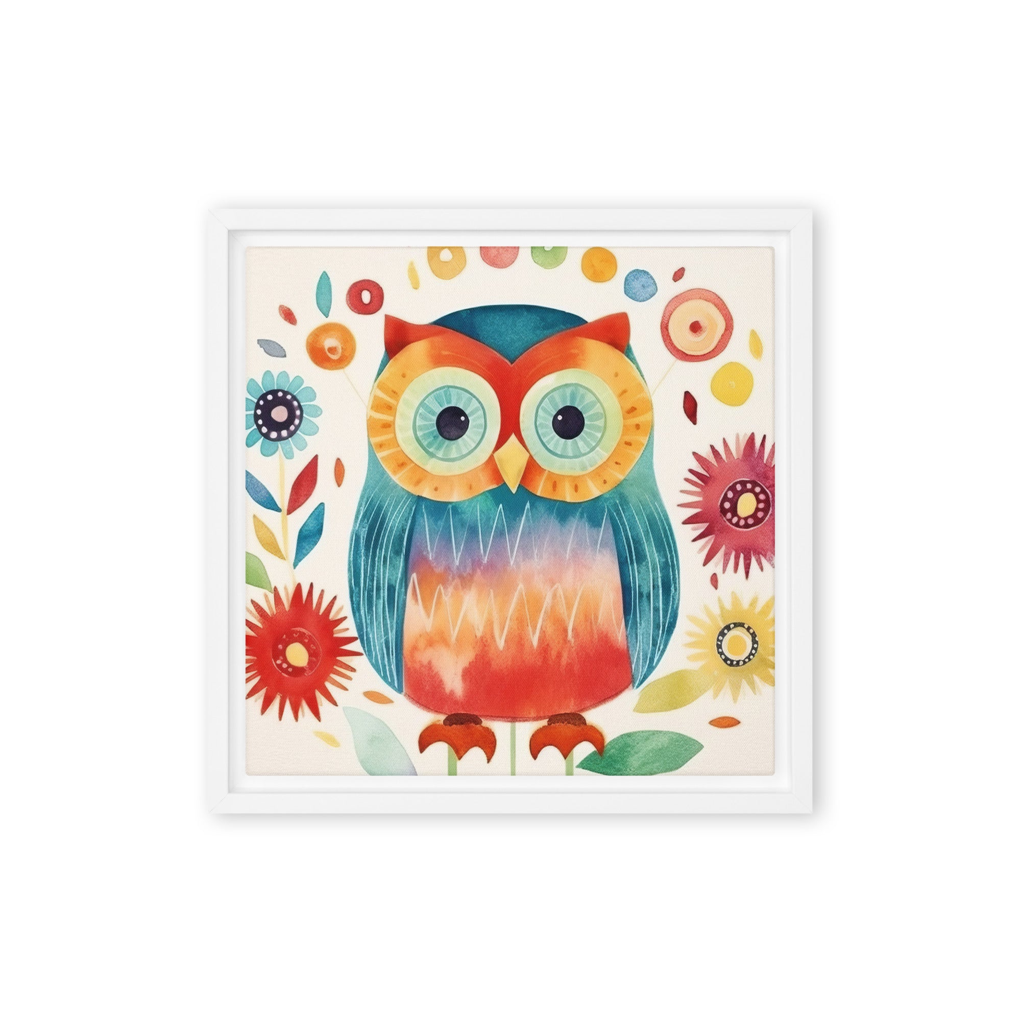 Owl Art Framed Canvas