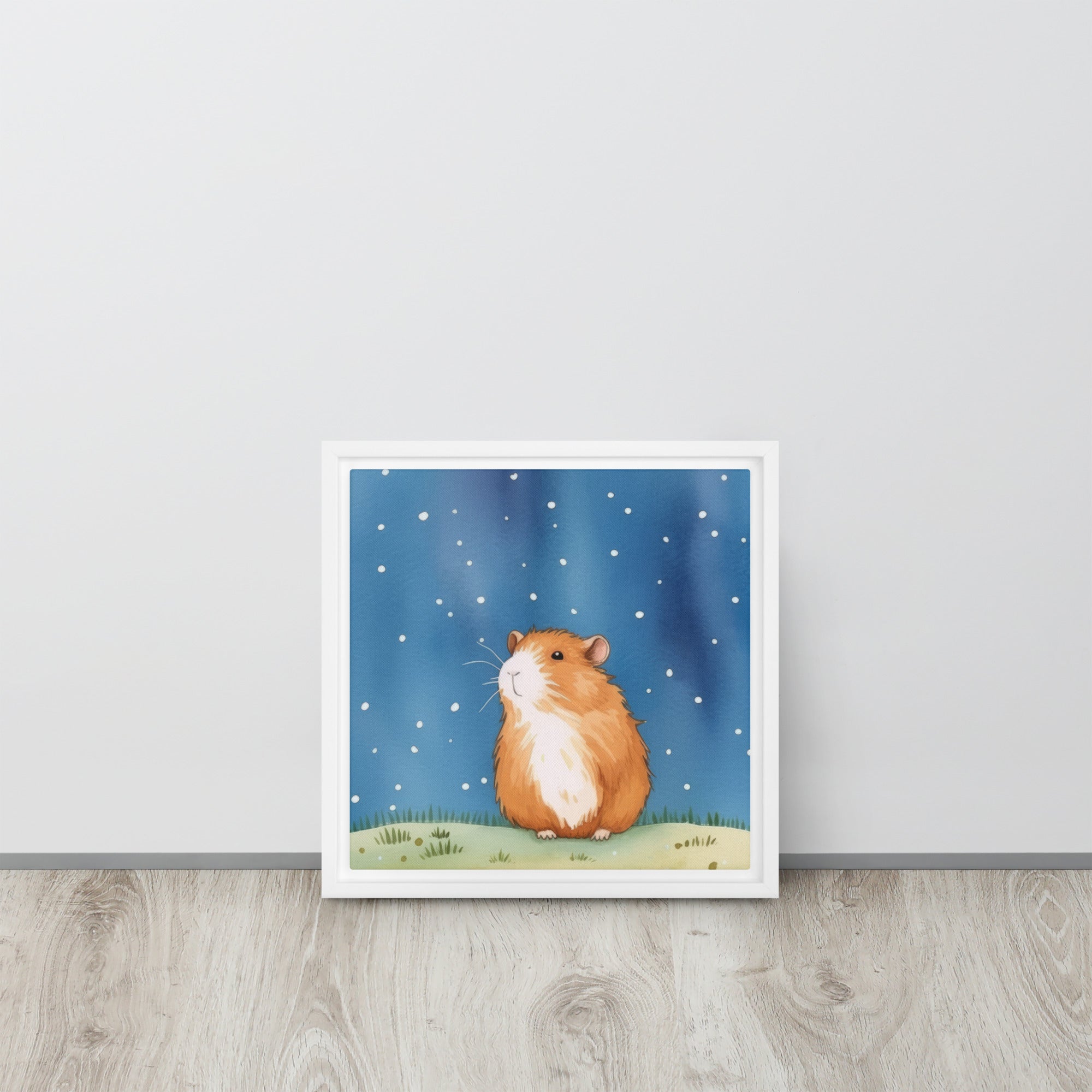 Guinea Pig Falling Snow Art