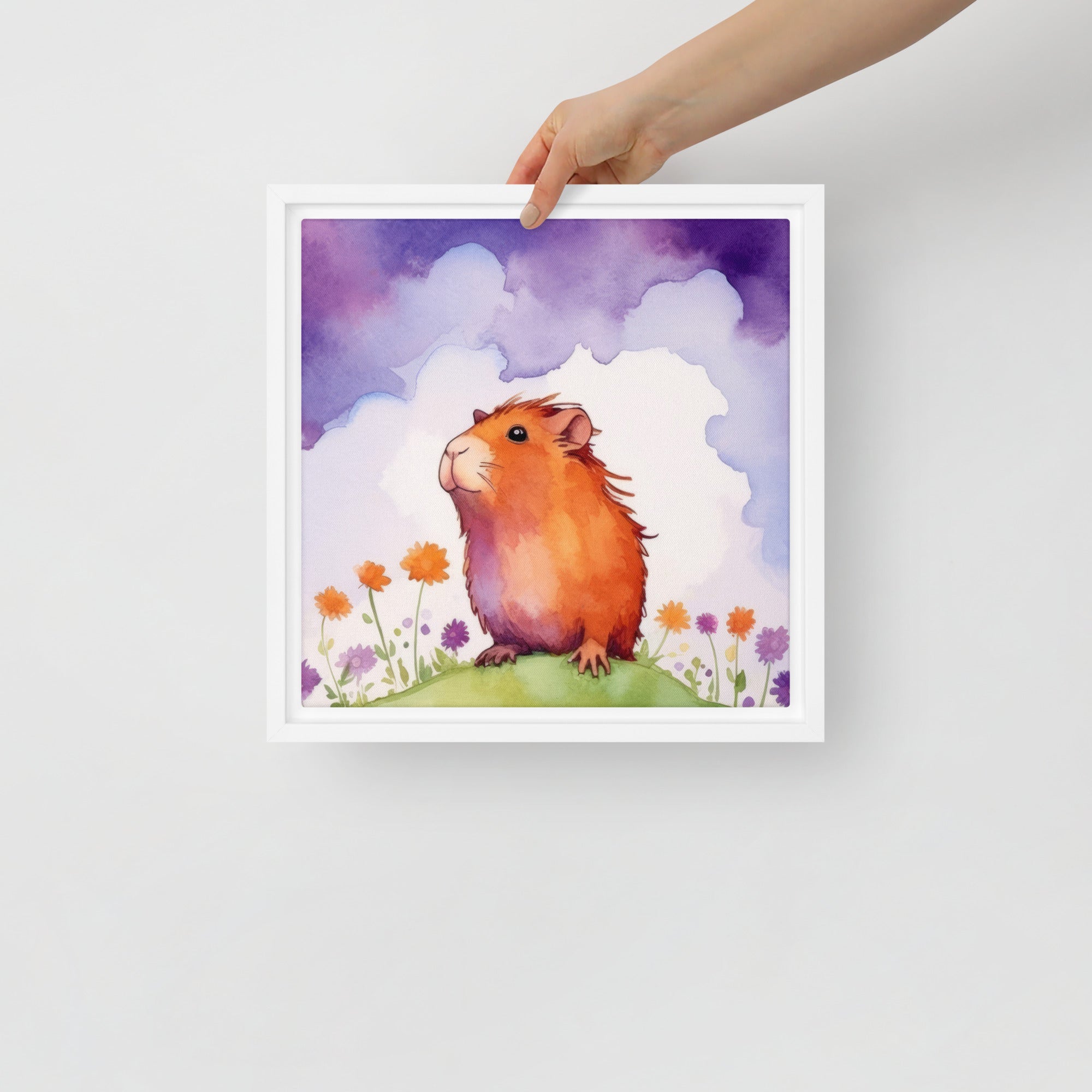 Guinea Pig Purple Fields Art