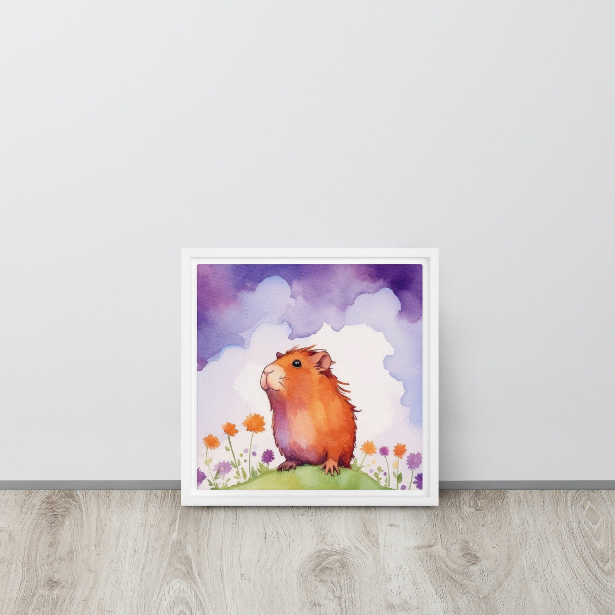 Guinea Pig Purple Fields Art