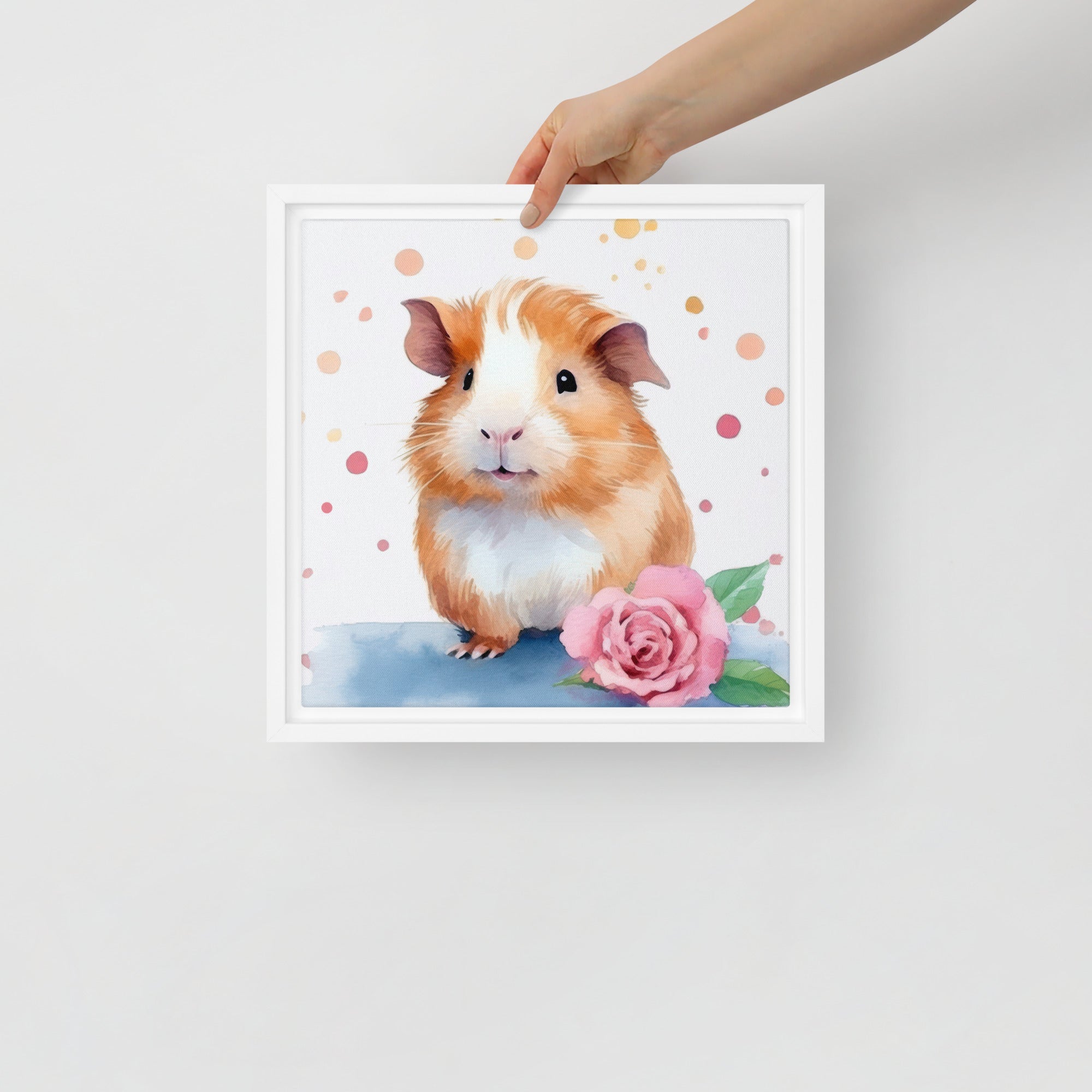 Guinea Pig Pink Flowers Art