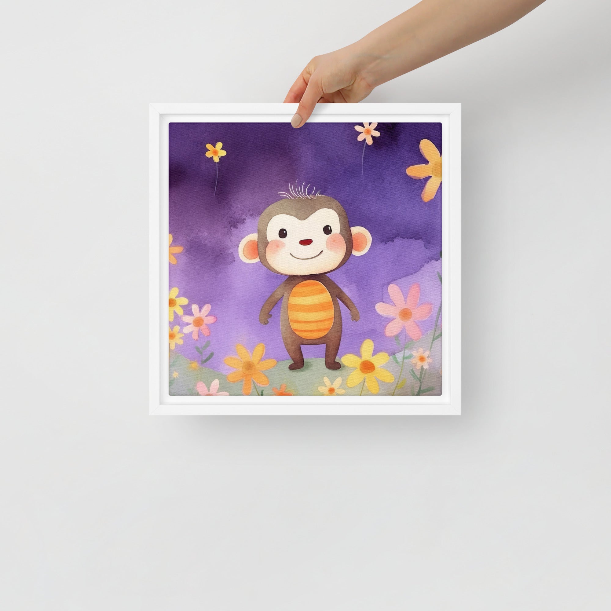 Monkey Art Framed Canvas