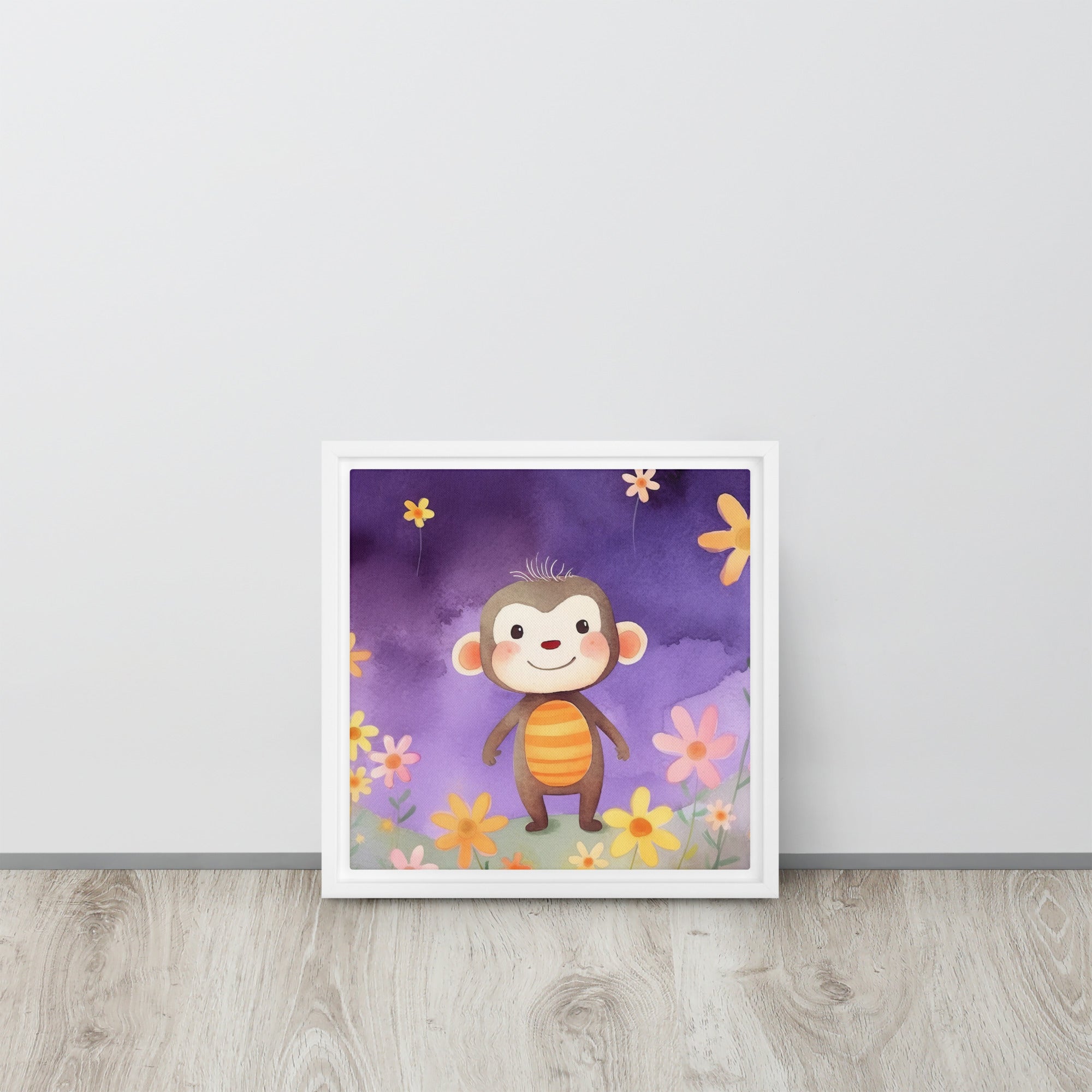 Monkey Art Framed Canvas