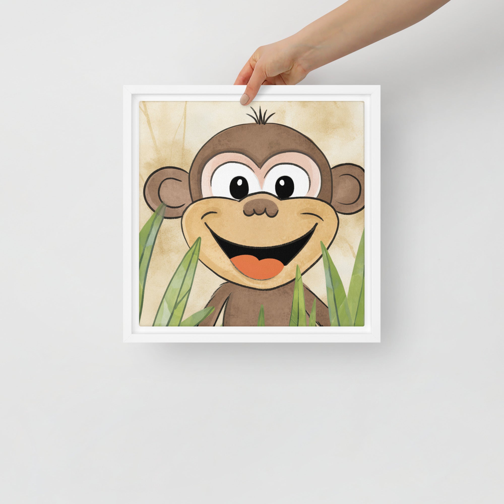 Monkey Art Framed Canvas