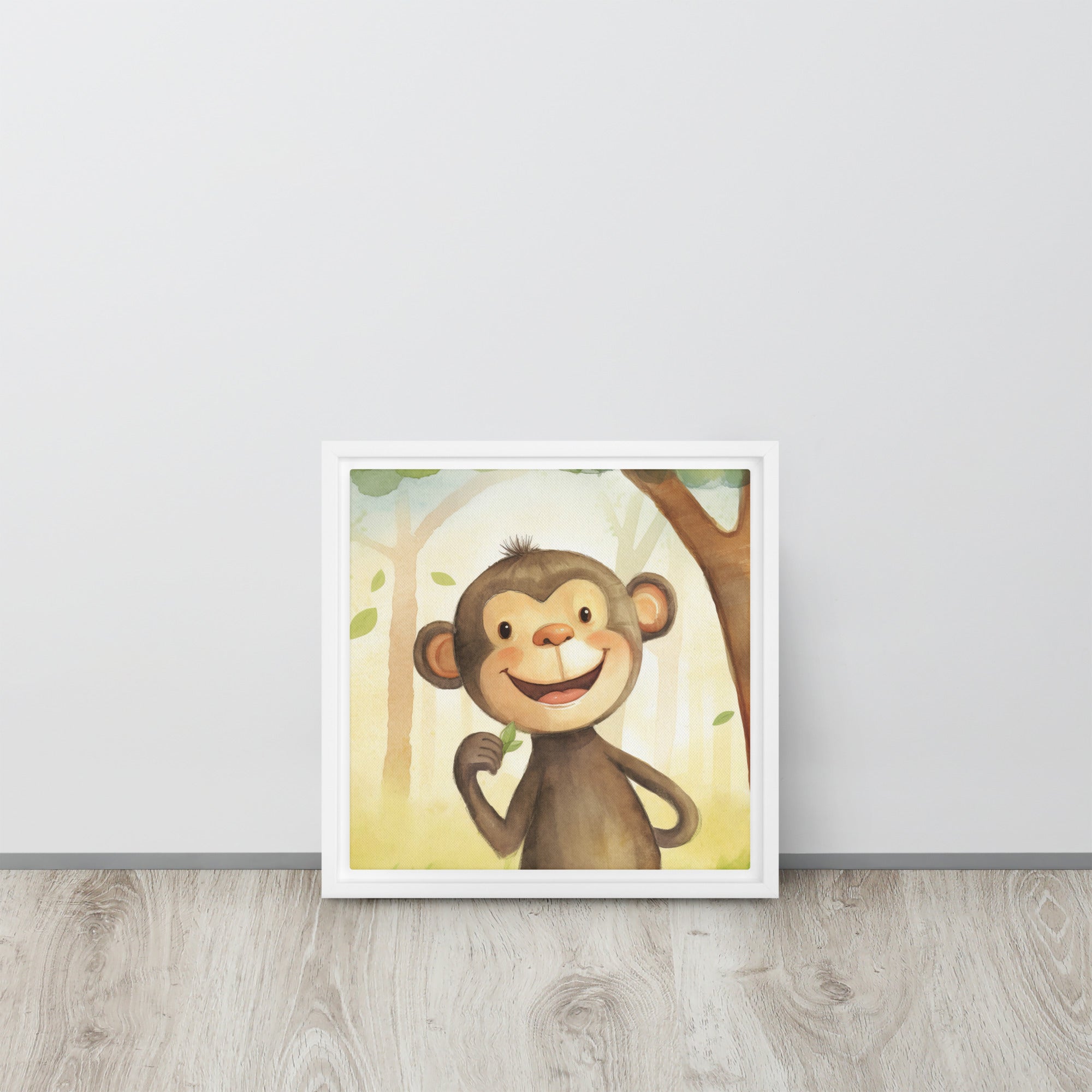 Monkey Art Framed Canvas