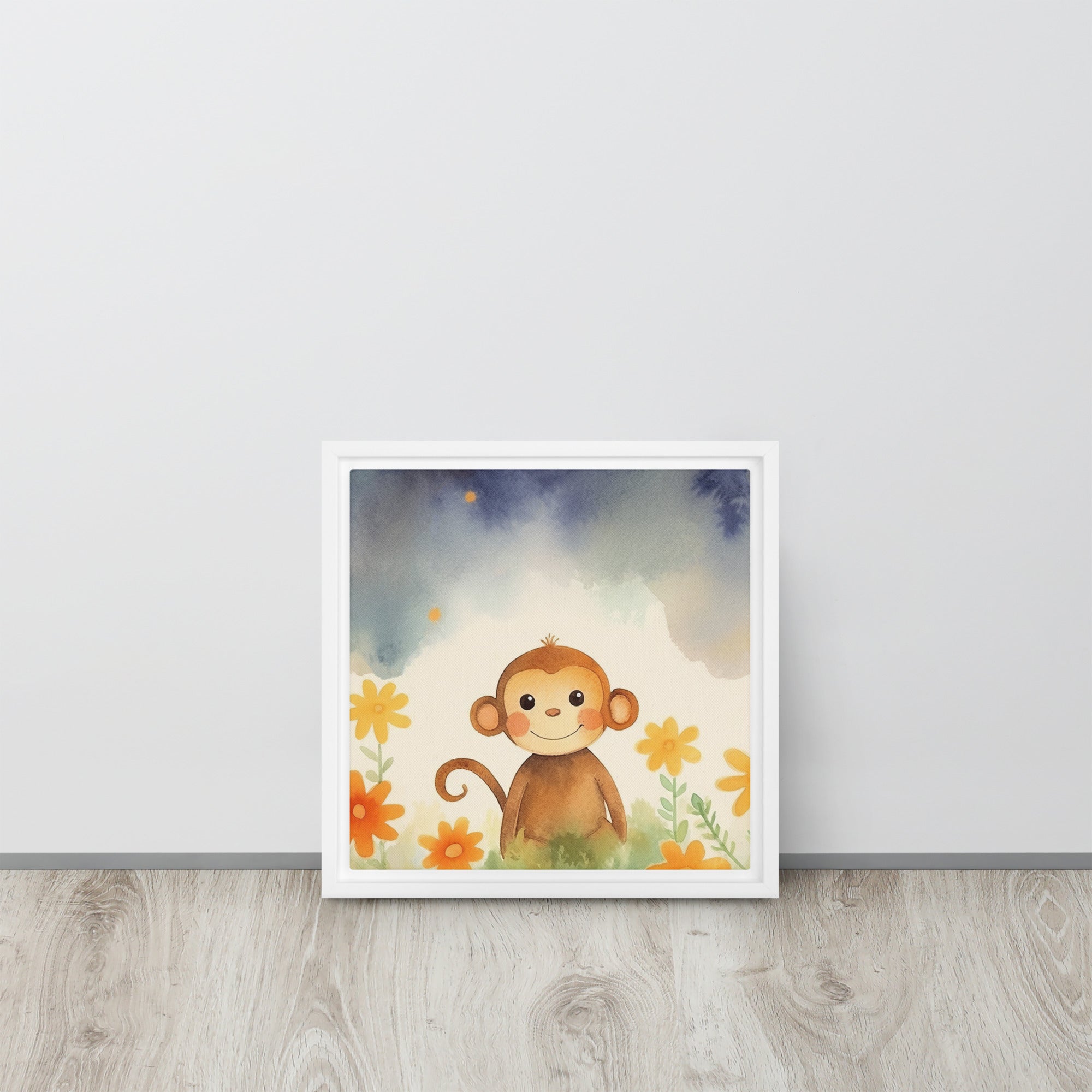 Monkey Art Framed Canvas