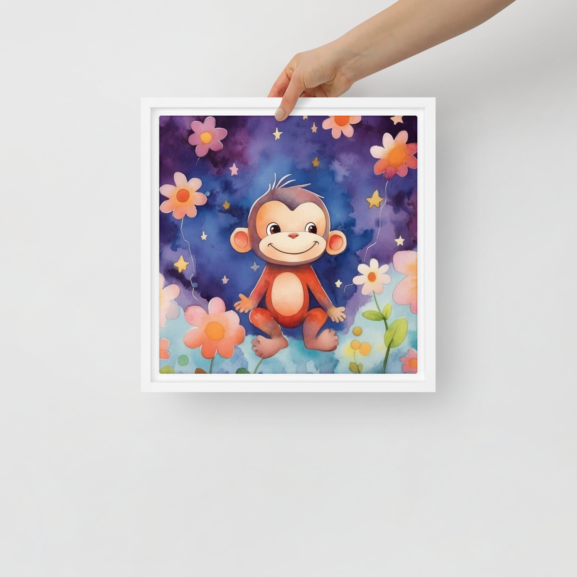 Monkey Art Framed Canvas