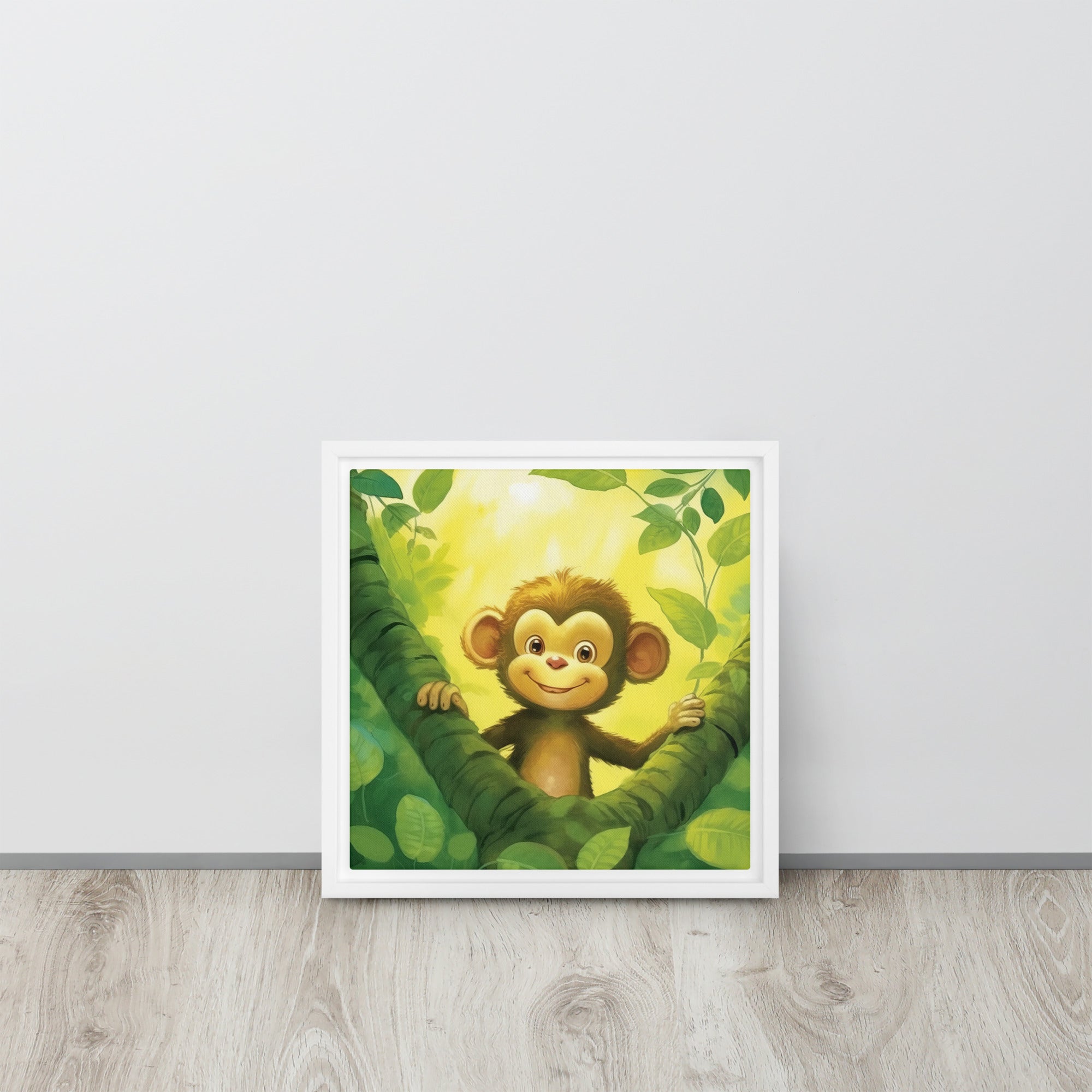 Monkey Art Framed Canvas