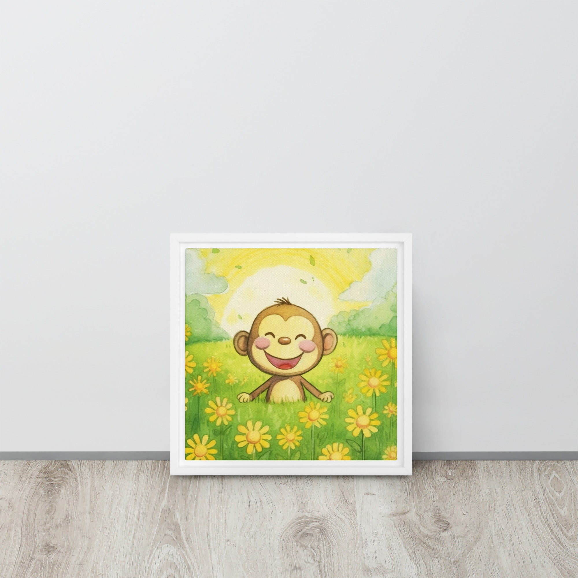 Monkey Art Framed Canvas