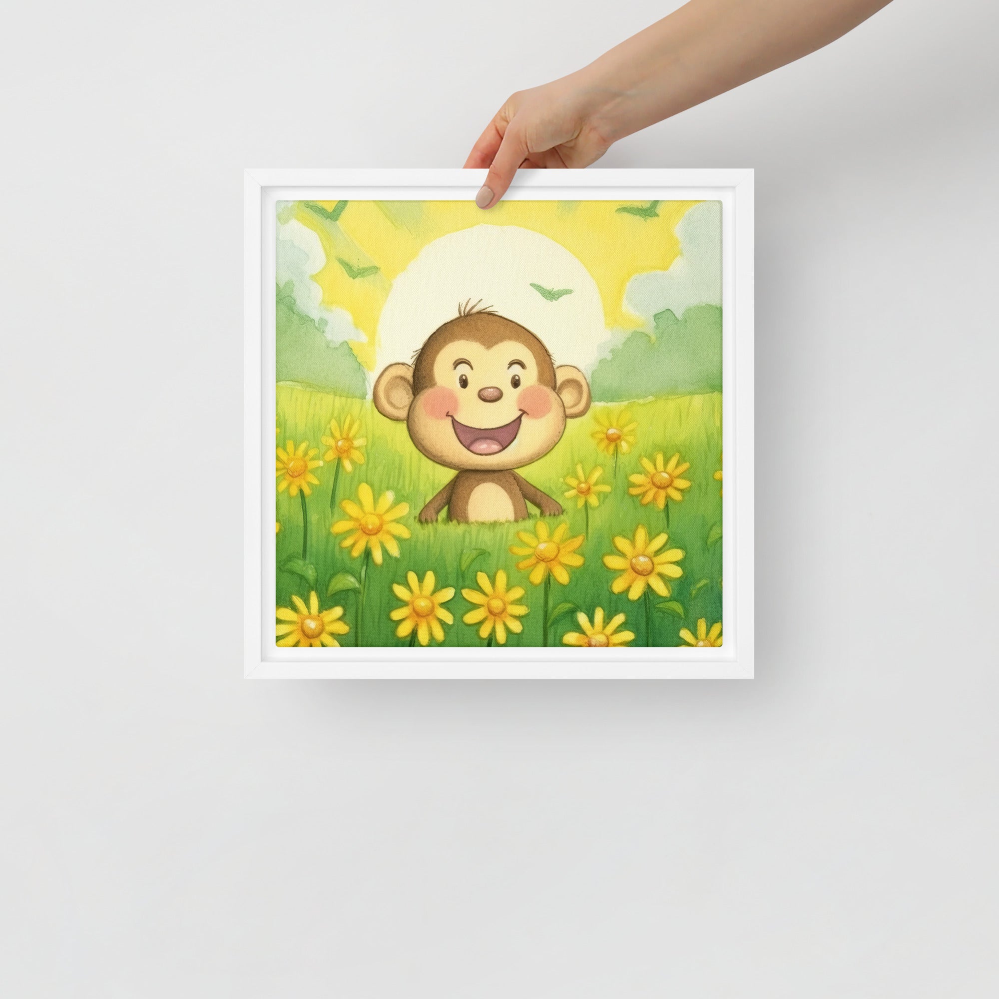 Monkey Art Framed Canvas