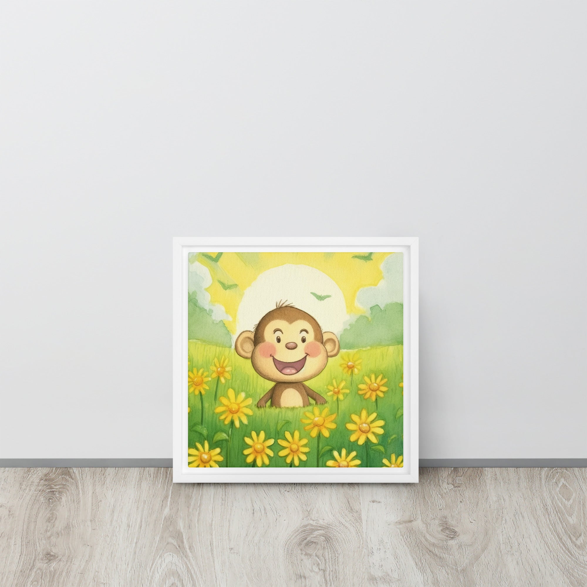 Monkey Art Framed Canvas