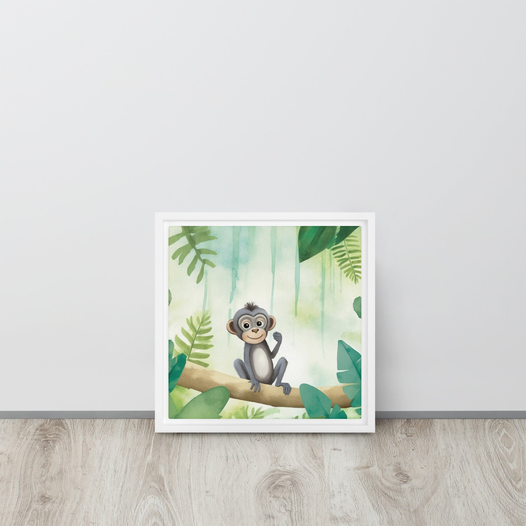 Monkey Art Framed Canvas