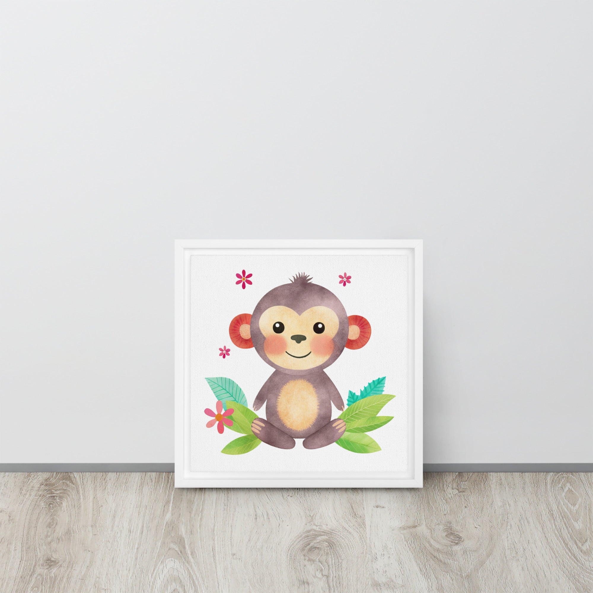 Monkey Art Framed Canvas