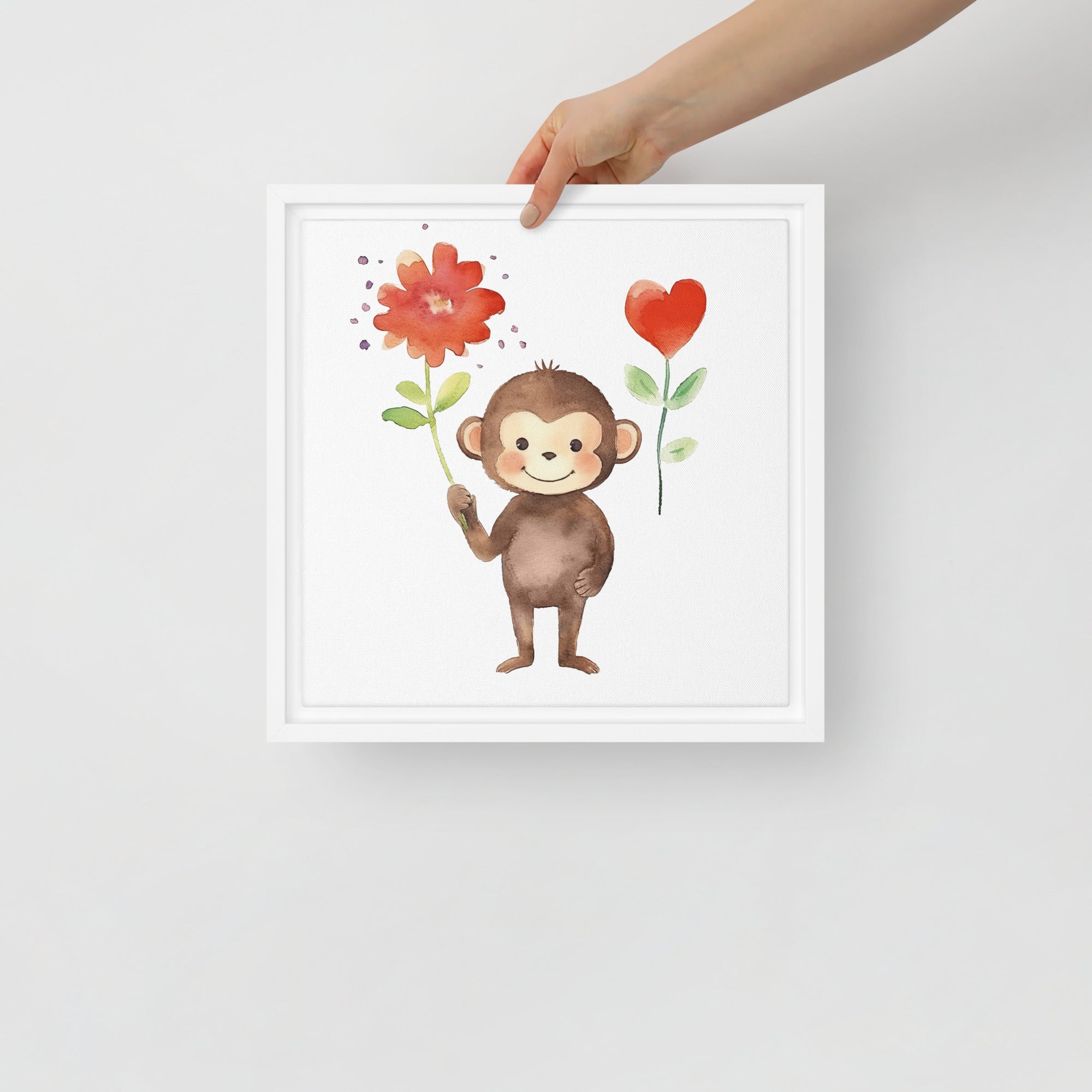 Monkey Art Framed Canvas