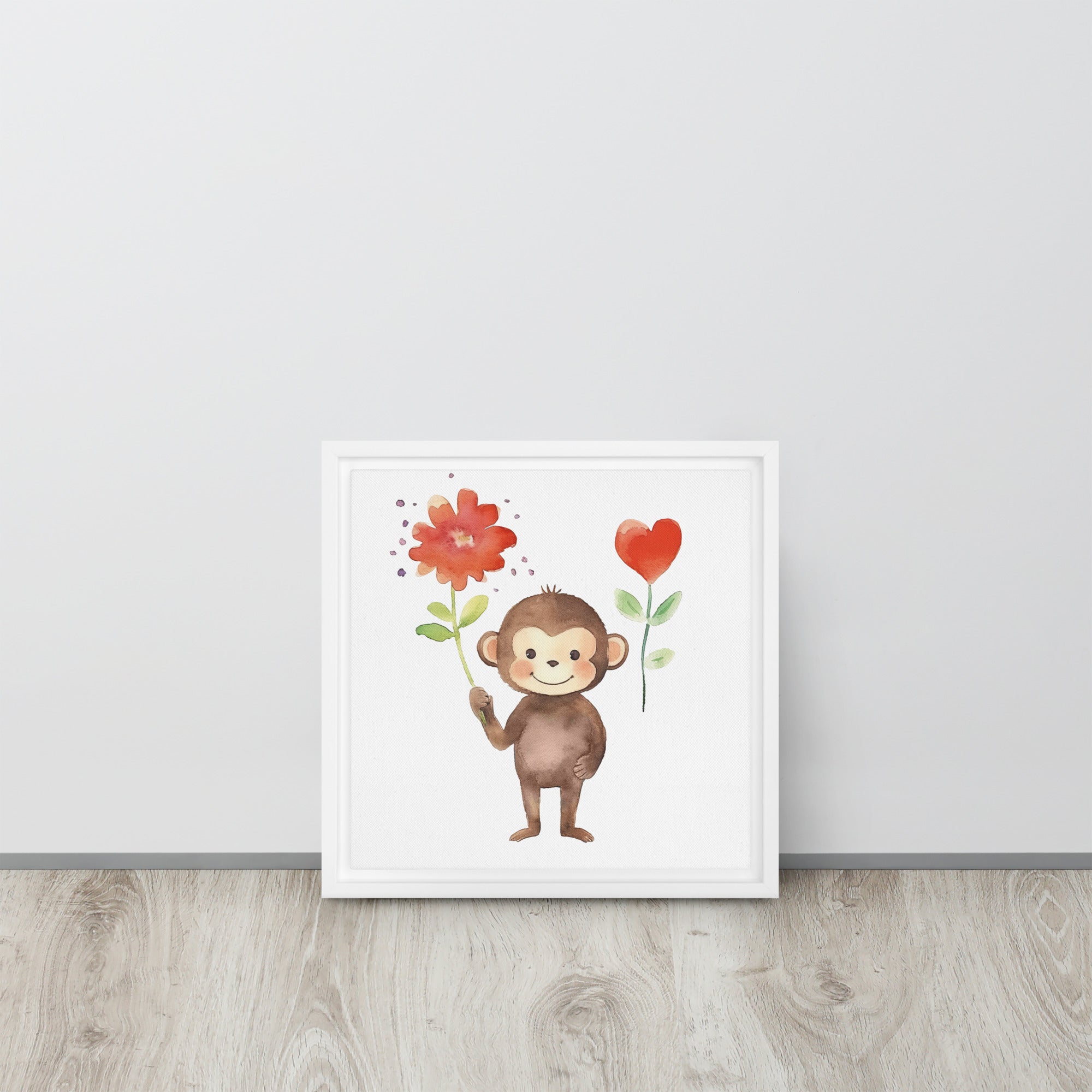 Monkey Art Framed Canvas