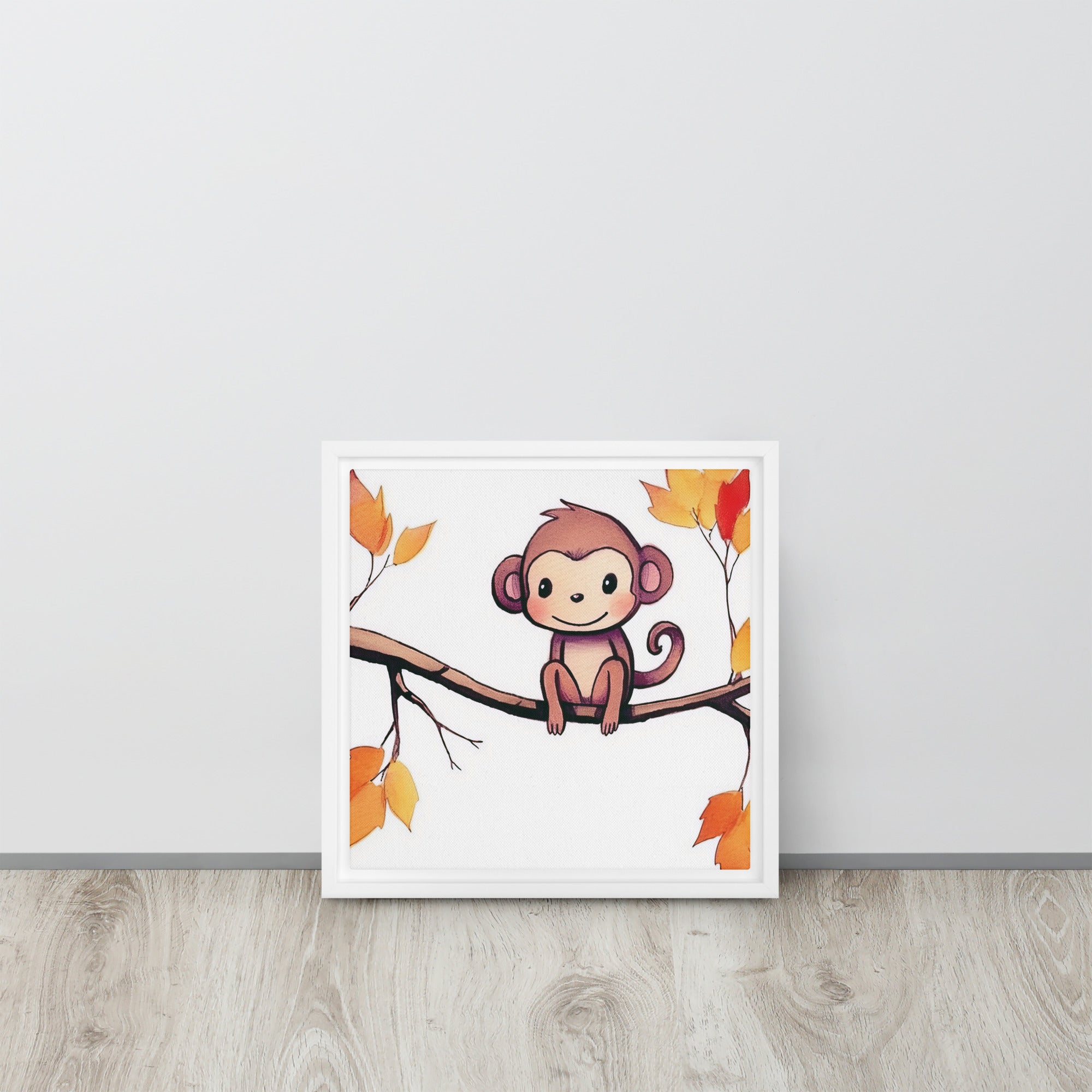 Monkey Art Framed Canvas