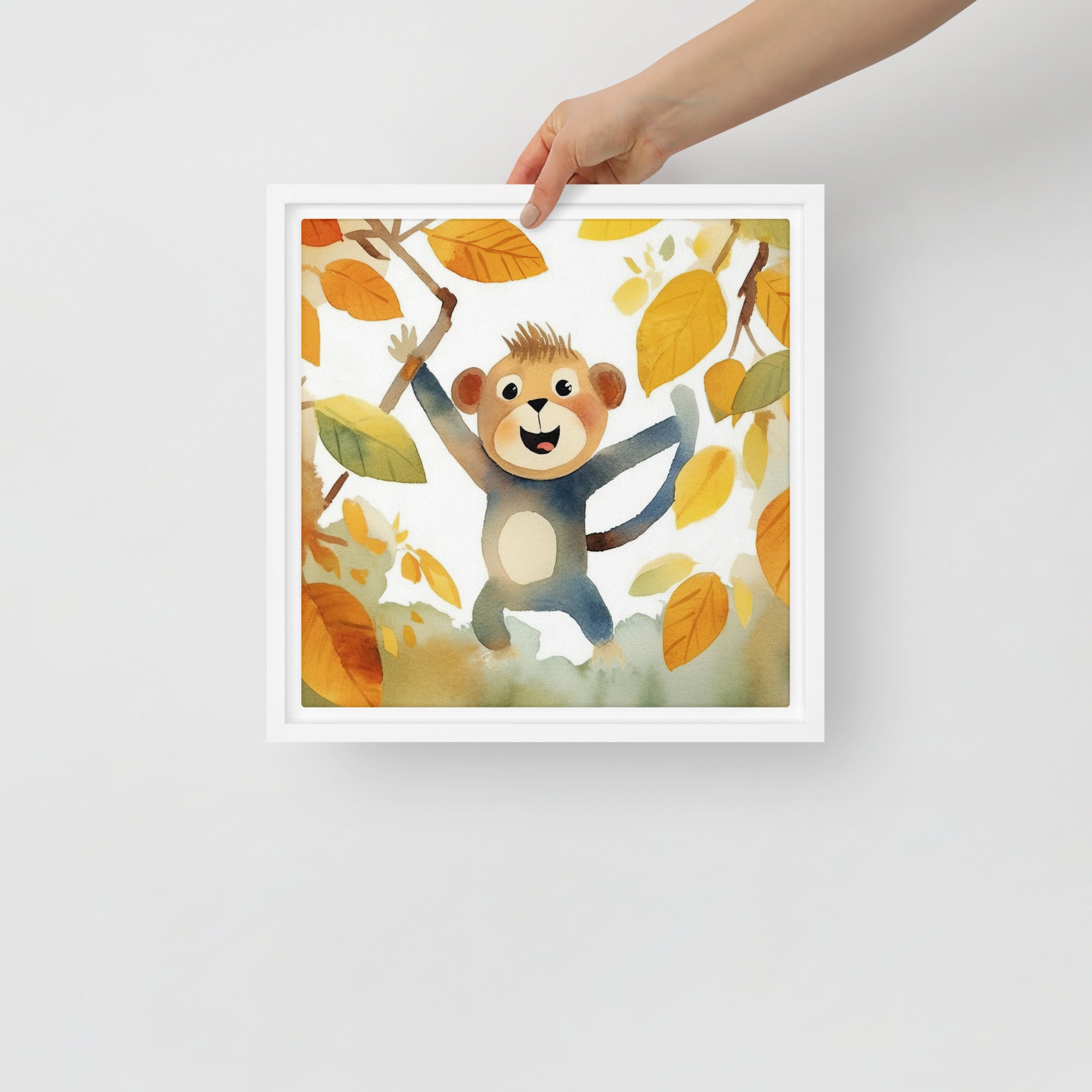 Monkey Art Framed Canvas